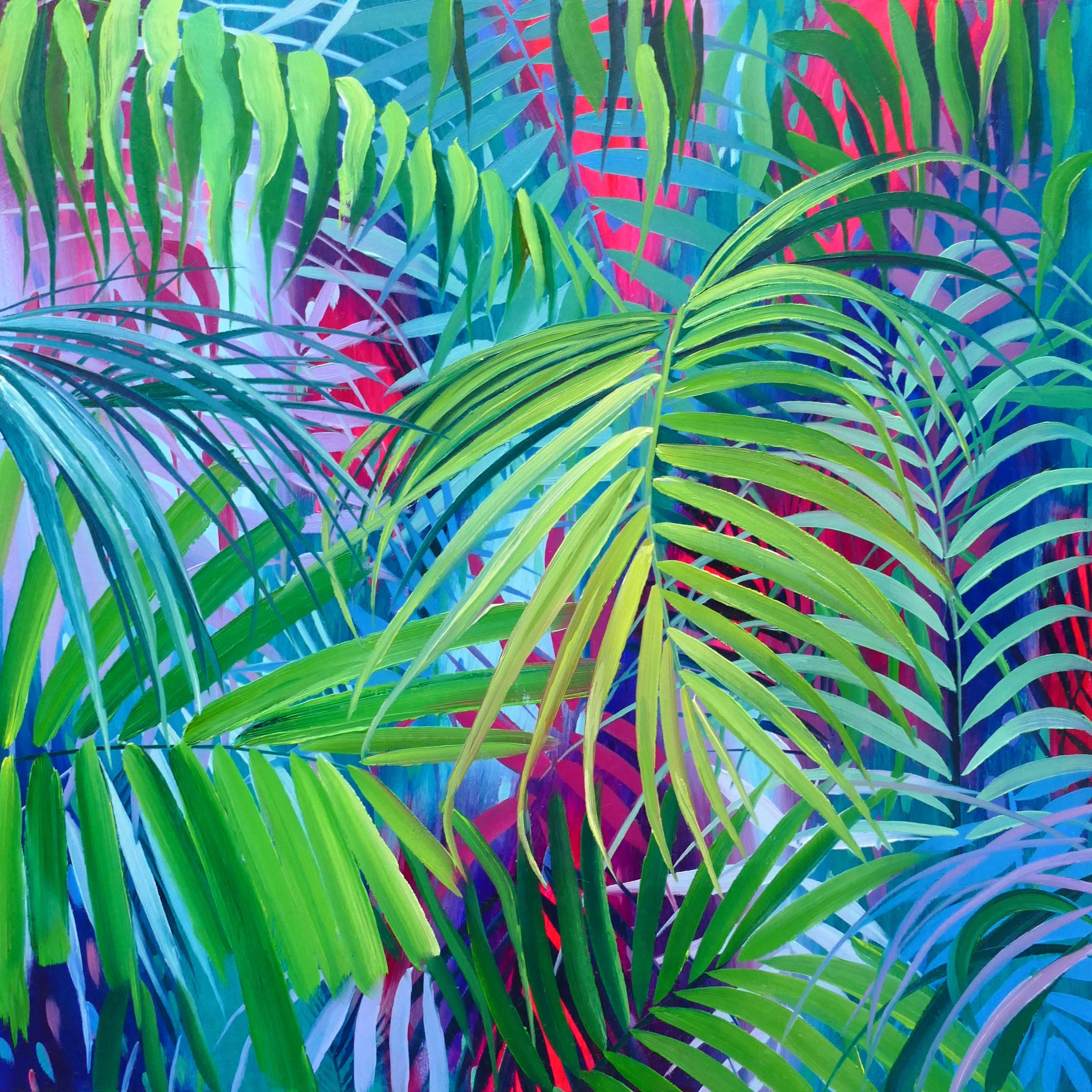 Canopy - oil painting topical plants surrealist modern colourful original