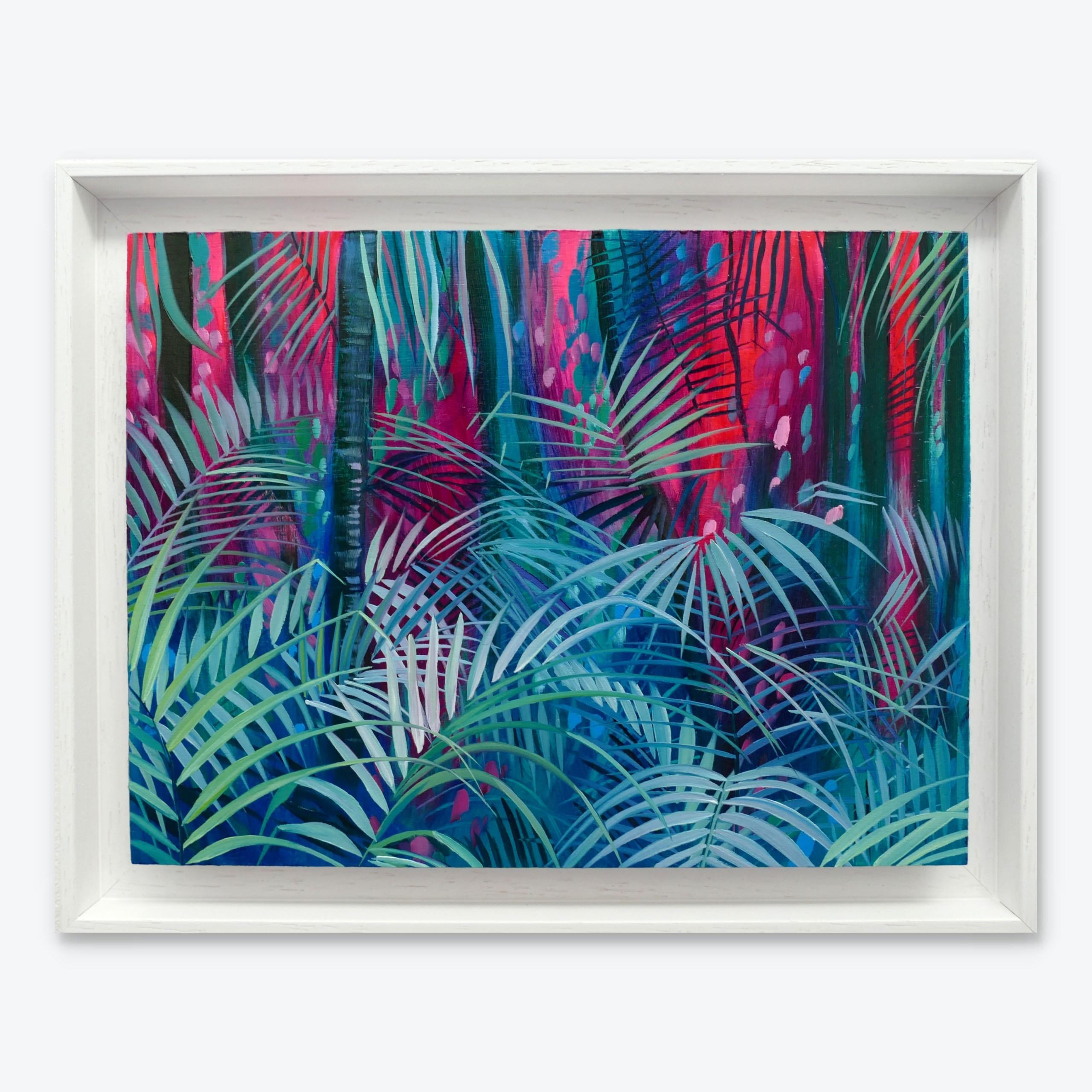 Dschungel Paradies, Landschaftskunst, kühnes Original-Ölgemälde, gerahmtes Kunstwerk (Abstrakter Impressionismus), Painting, von Alanna Eakin