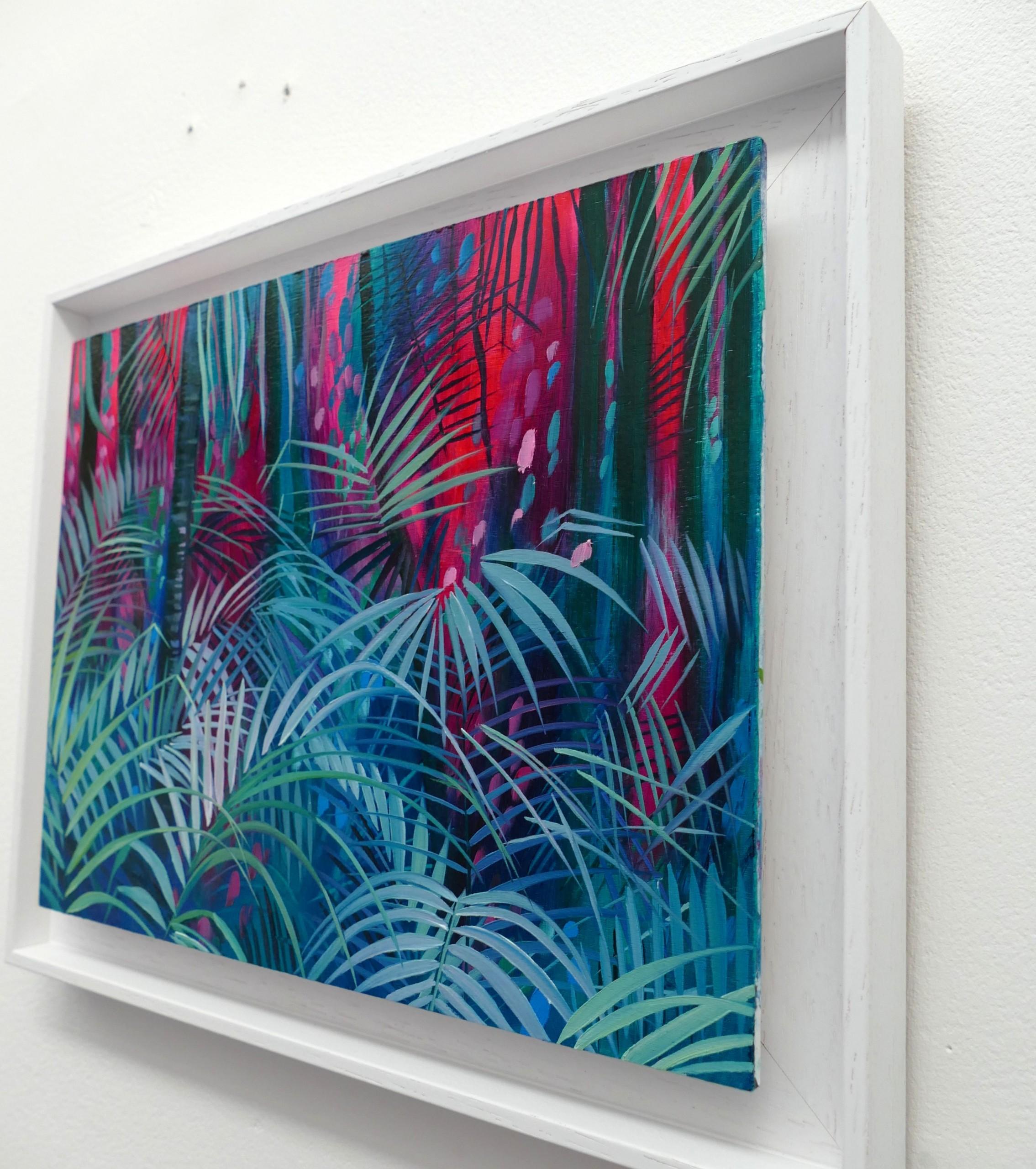 Dschungel Paradies, Landschaftskunst, kühnes Original-Ölgemälde, gerahmtes Kunstwerk im Angebot 3