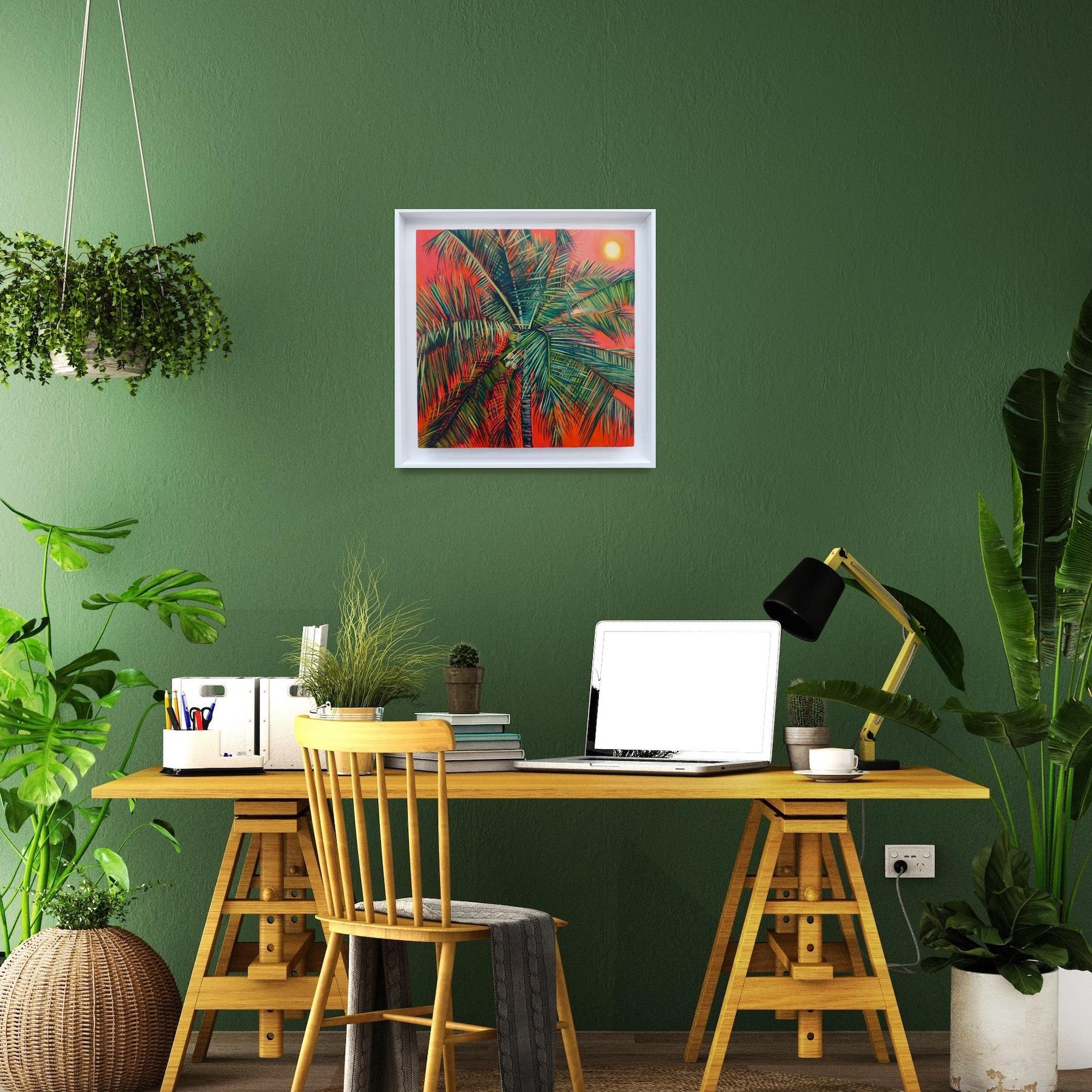 Kovalam, peinture originale, Tropical, Contemporary Tree Art, Bright Landscape (paysage lumineux) en vente 3