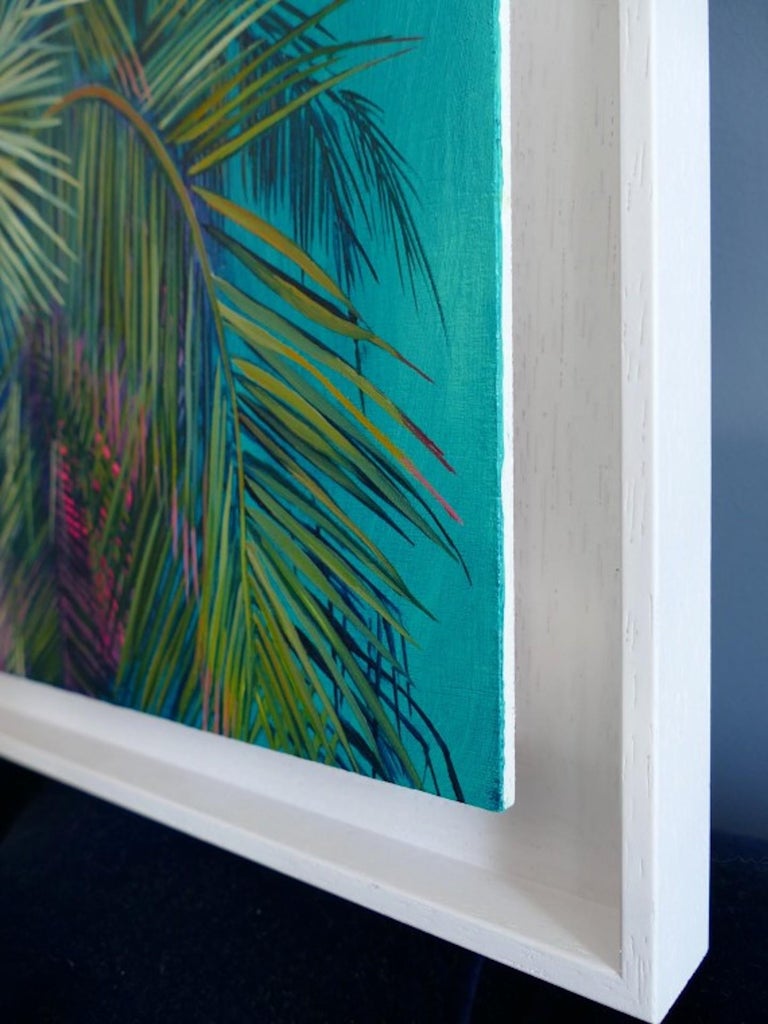 Mersing, Alanna Eakin, Original Surrealist Tropical Palm Tree Painting, Holiday For Sale 4