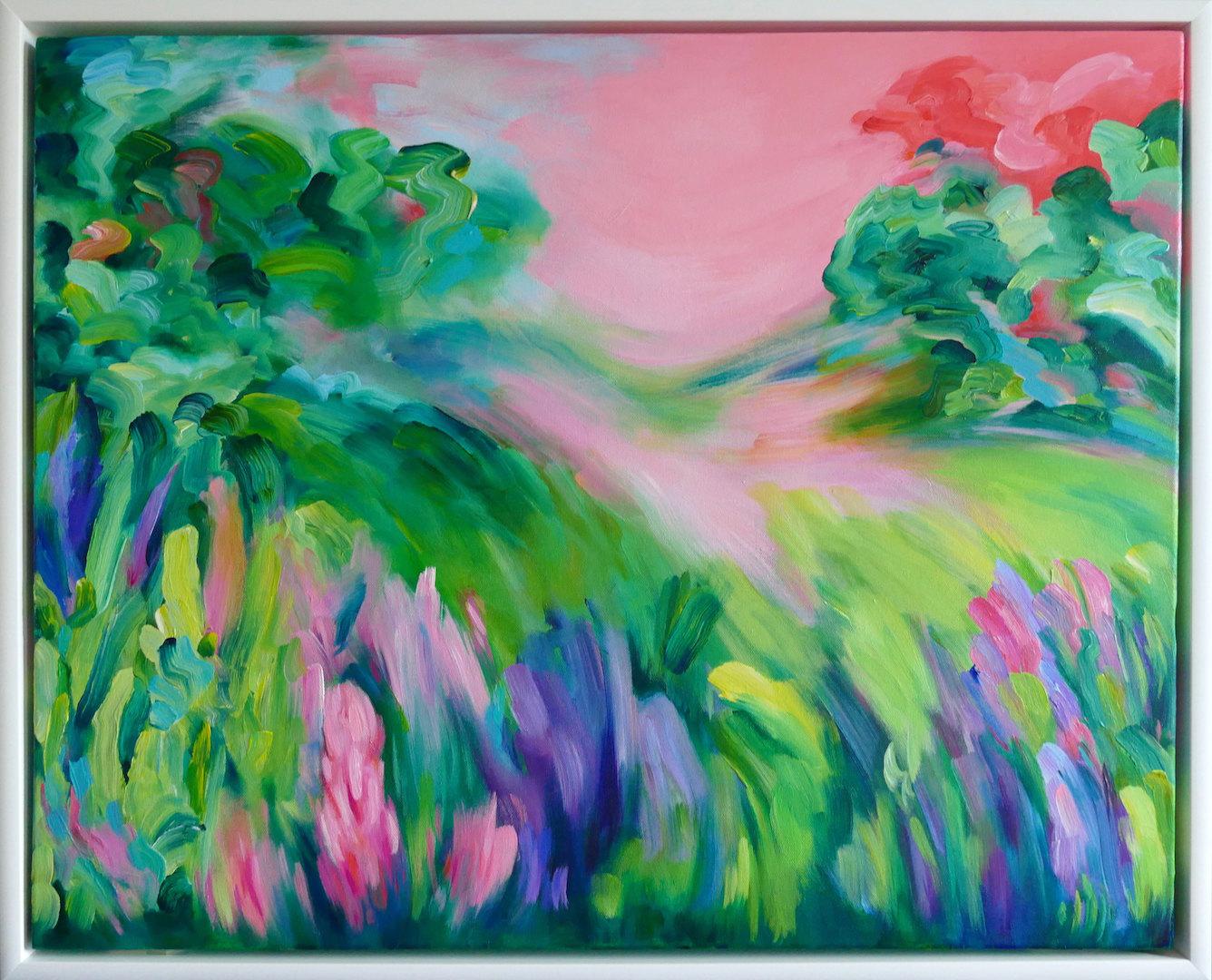Esta es para ti, Pintura abstracta de paisajes,  Arte floral expresionista - Painting Expresionista de Alanna Eakin