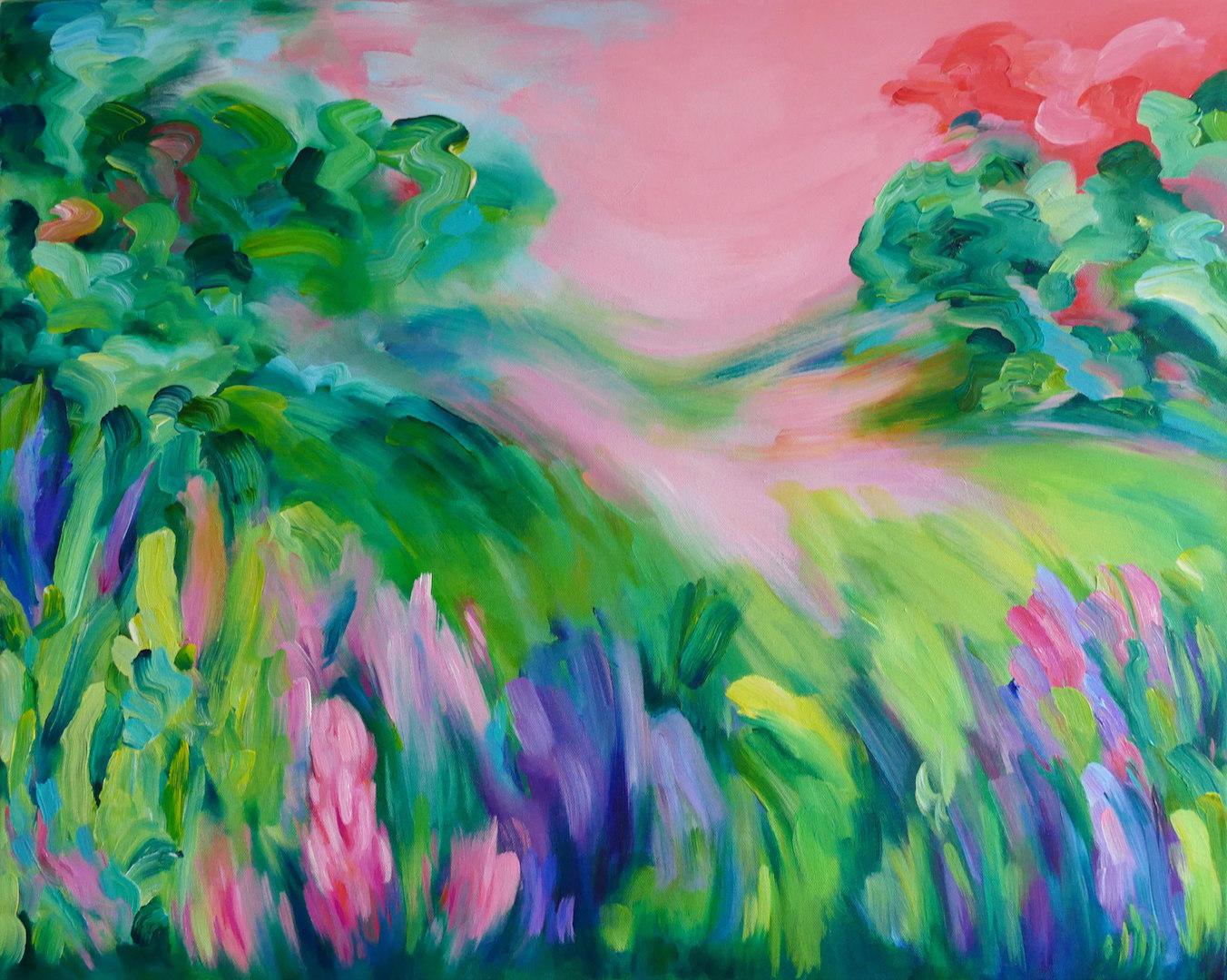 Abstract Painting de Alanna Eakin - Esta es para ti, Pintura abstracta de paisajes,  Arte floral expresionista