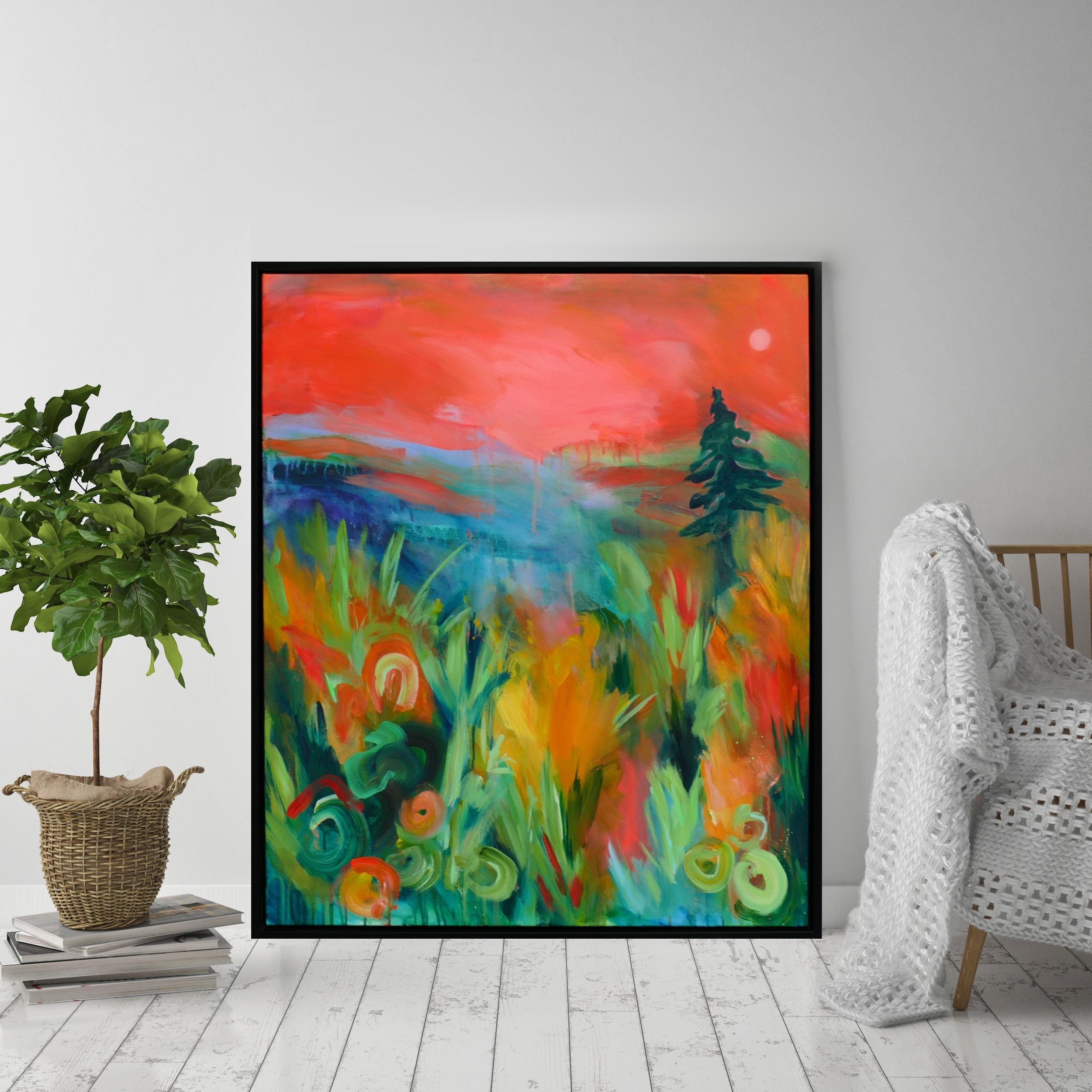 Way Up There by Alanna Eakin abstract landscape painting For Sale 1