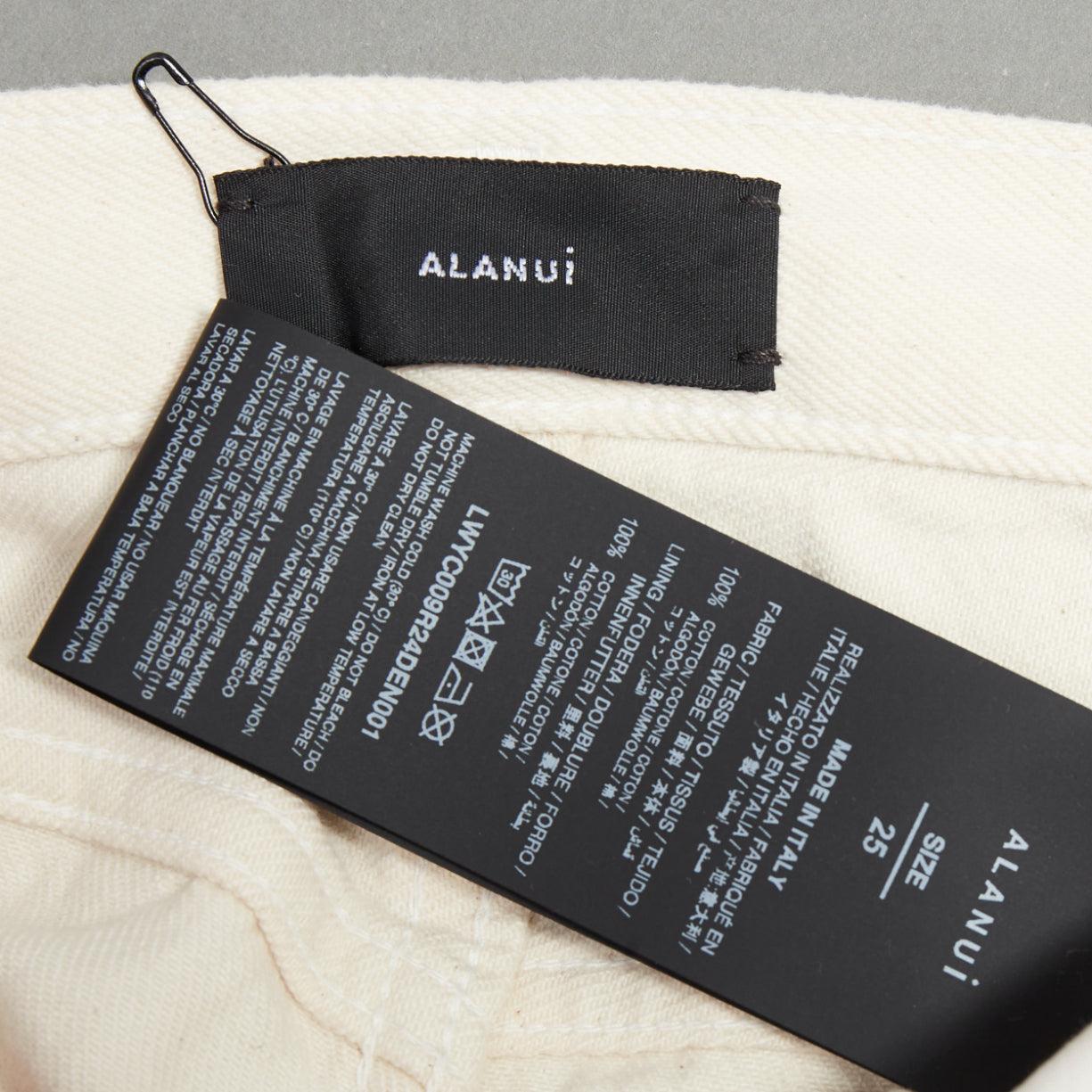 ALANUI 2024 Papaya pink ombre dip dye cream frayed denim shorts 25