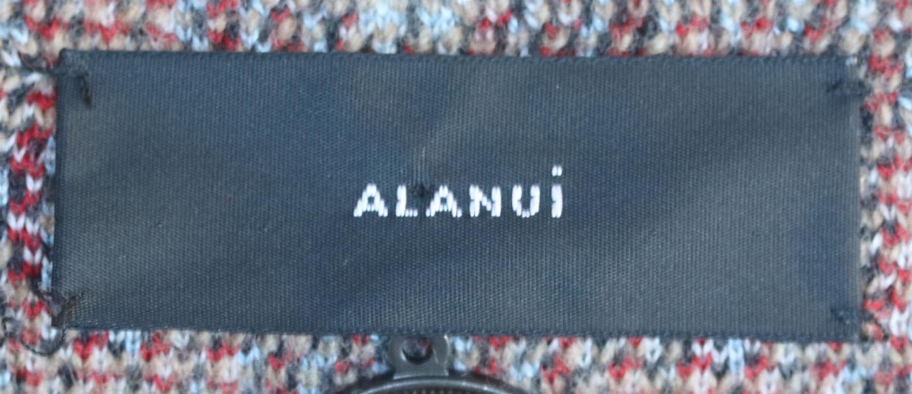 De las mujeres Alanui Animalier Chaqueta de punto jacquard de mezcla de lana con cinturón y flecos