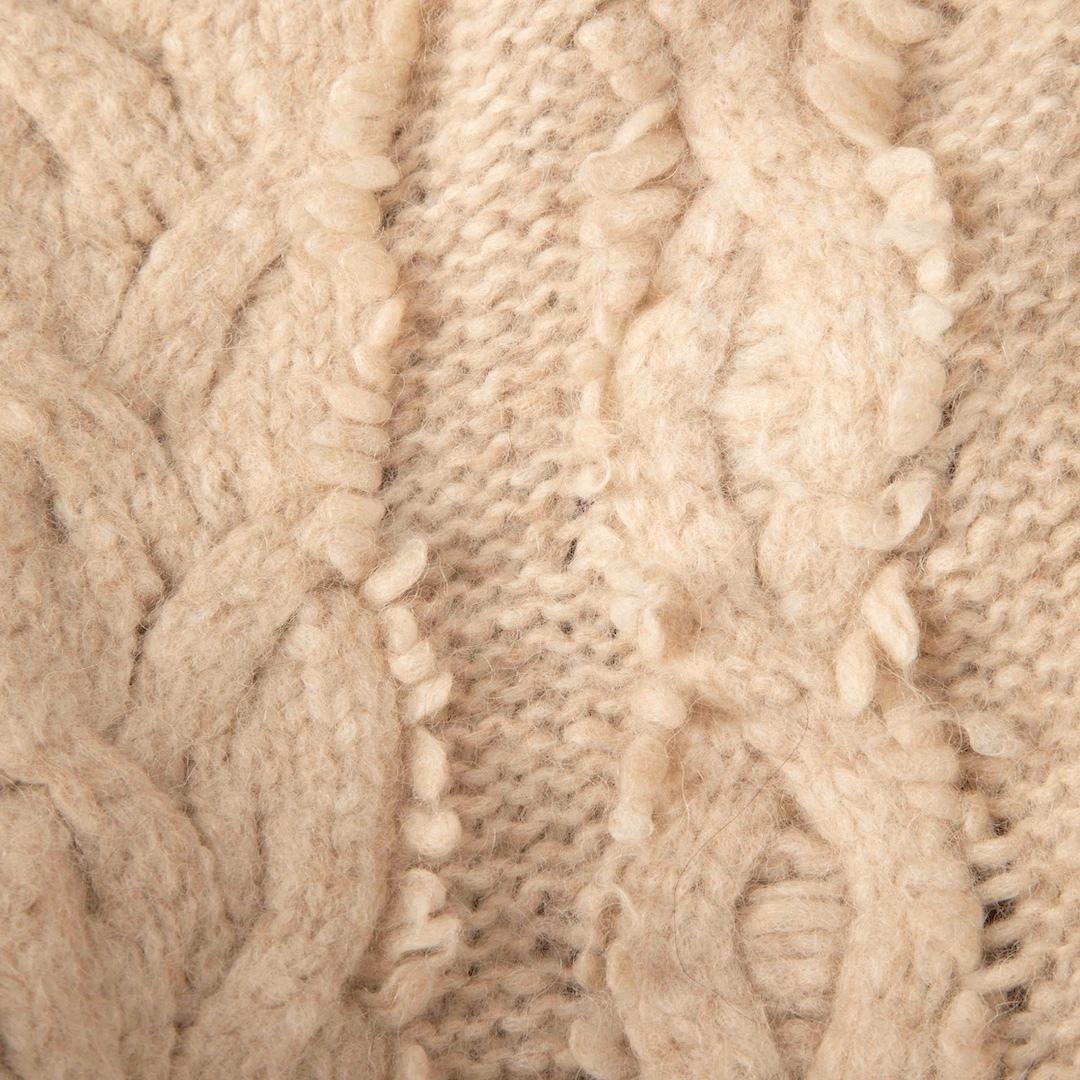 Women's Alanui Beige Wool 'Icon Bandana' Belted Cardigan Size XL For Sale