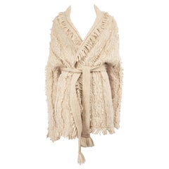 Alanui Beige Wolle 'ÄúIcon Bandana'Äù Strickjacke mit Gürtel Größe XL