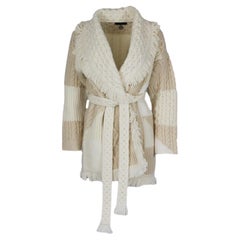 Alanui Belted Cable Knit Cashmere Blend Cardigan Small