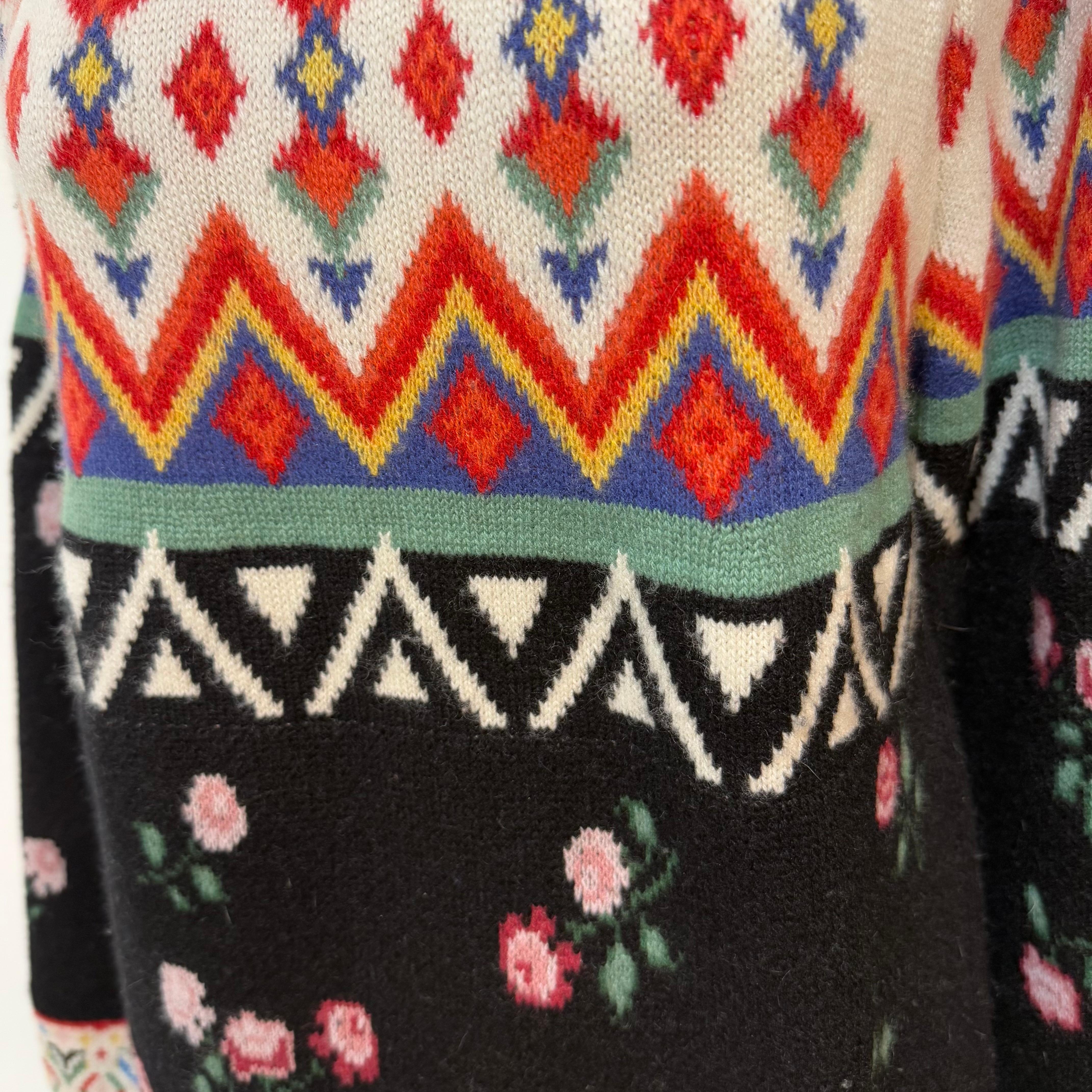 Alanui Floral Cashmere Pull Size S In Excellent Condition For Sale In Gazzaniga (BG), IT