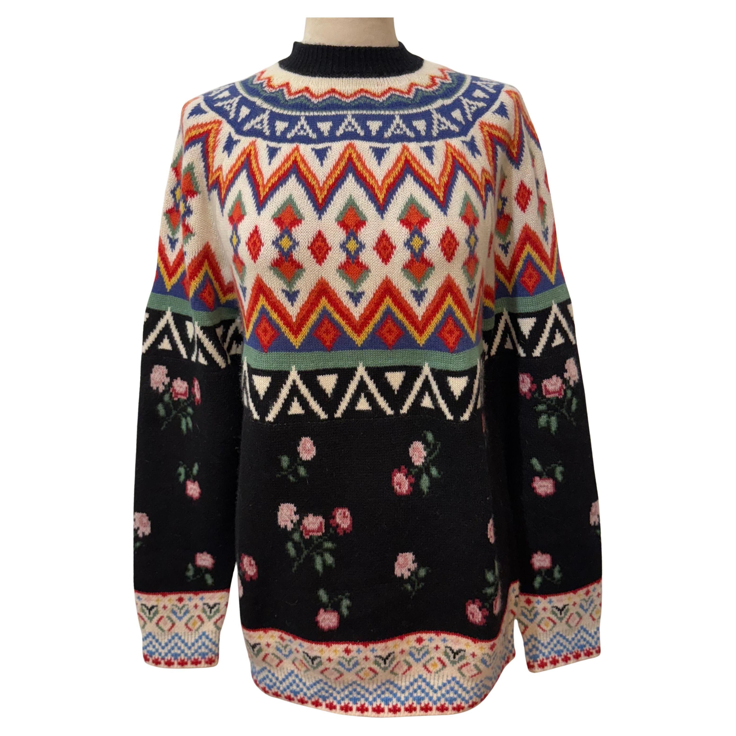 Alanui Floral Cashmere Pull Size S For Sale