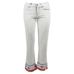 Alanui Fringed Bead Embellished Straight Leg Jeans W25 UK 6/8