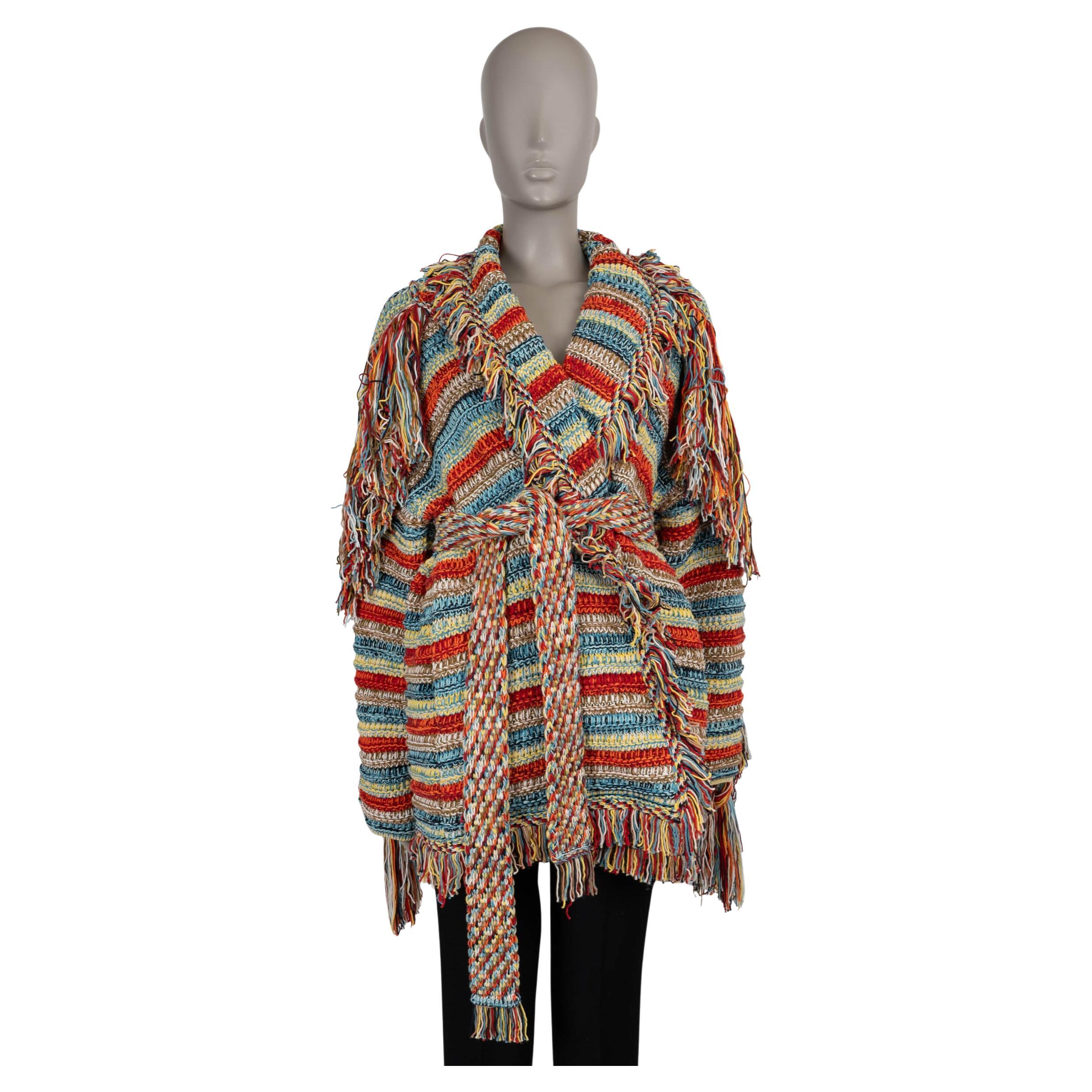 ALANUI multi cotton 2021 SUNSET OVER THE COLORADO RIVER Belted Cardigan Jacket L