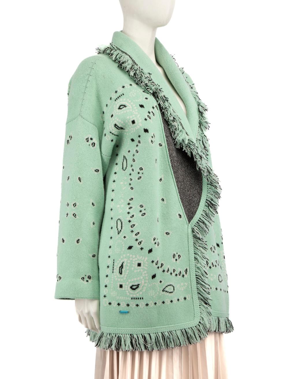CONDITION is Very good. Minimal wear to the cardigan is evident, there is mild pilling around the seams under the sleeves. There is also a mark on the front right shoulder on this used Alanui designer resale item.
 Details
 Multicolour - Green tone
