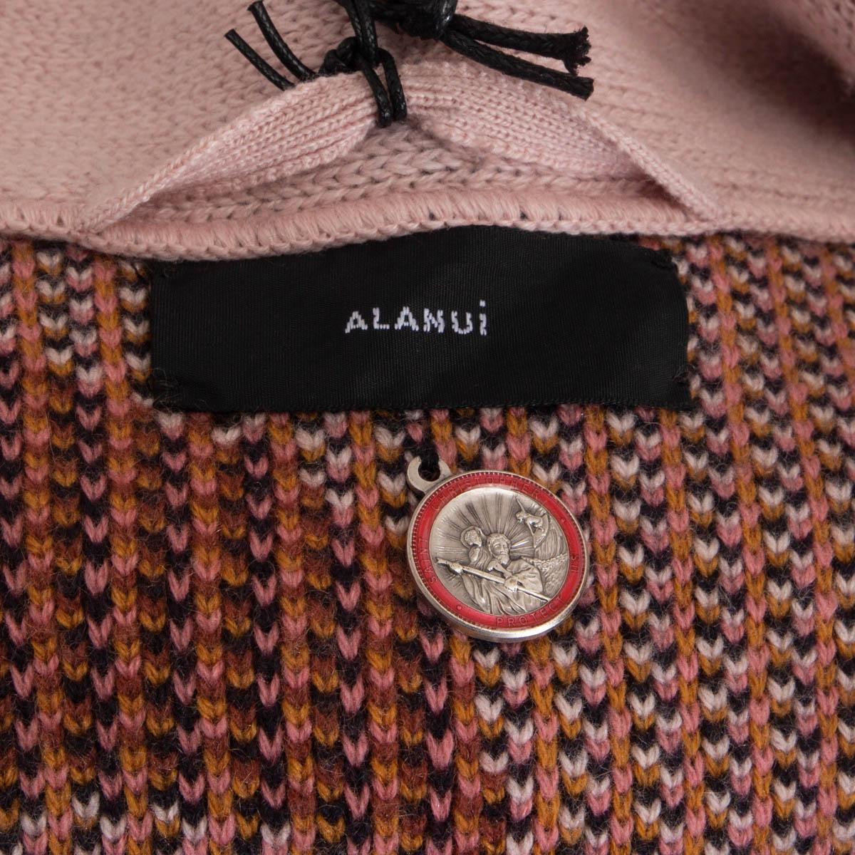 ALANUI pink cashmere linen DESERT BLOOM Belted Cardigan Knit Jacket M 1