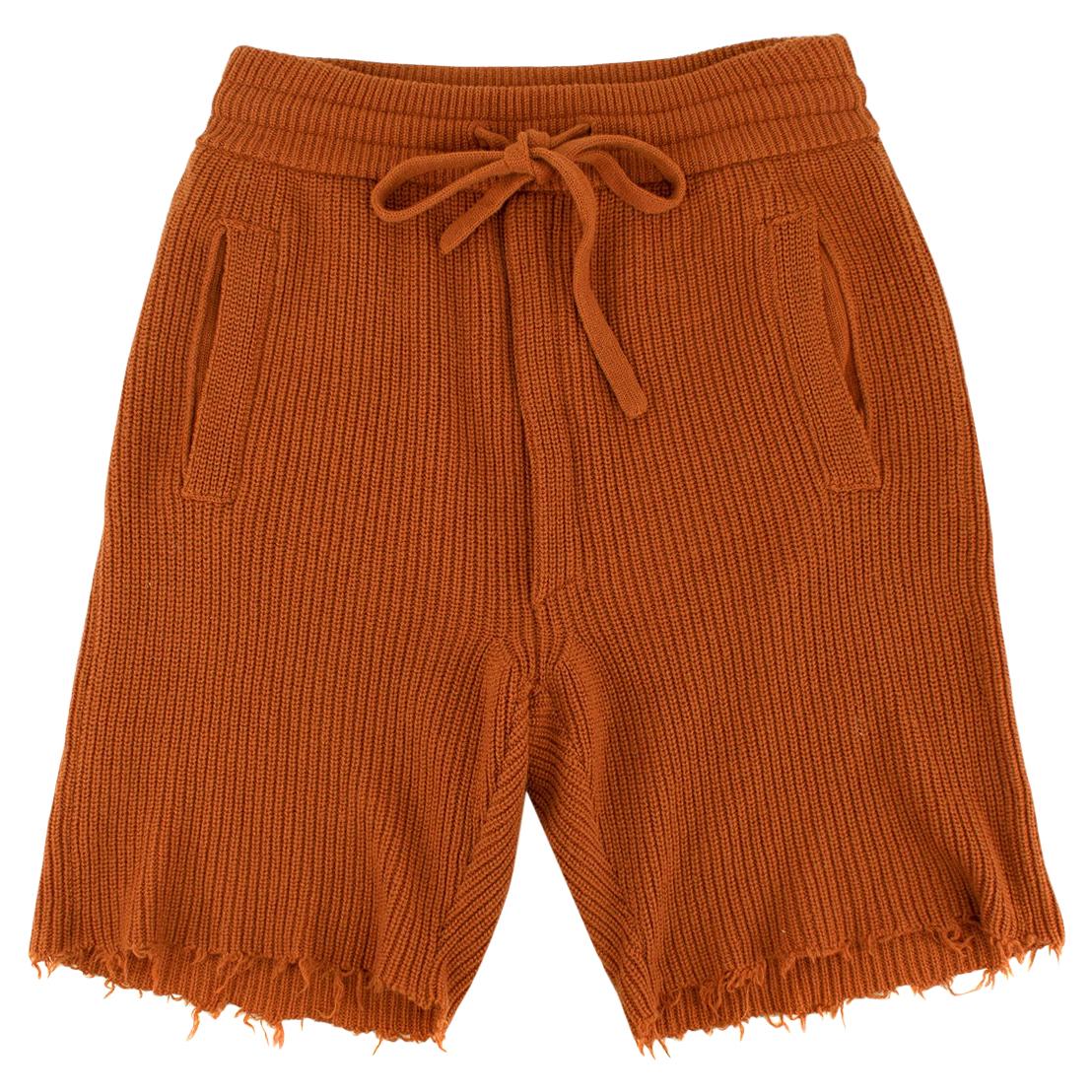 Alanui Raw Edge Cotton Shorts  For Sale