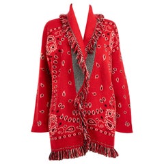 Alanui Rote Strickjacke mit Paisleymuster und Paisleymuster Größe M