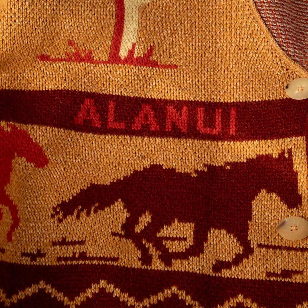Alanui Western Horse Pattern Knit Cardigan Size L In Good Condition In London, GB