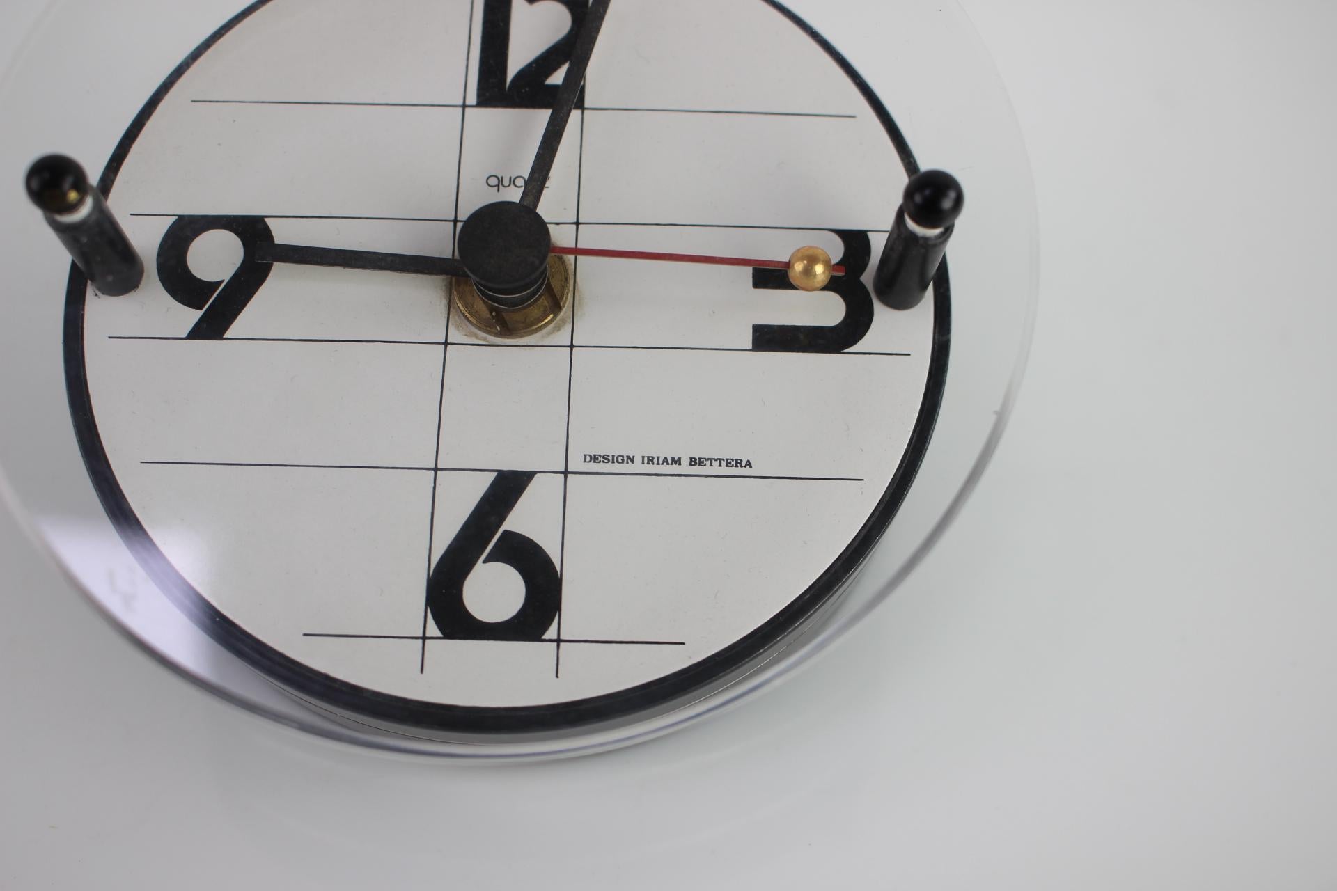 Metal  Alarm Clock by Iriam Bettera Designer, Italy 1980s For Sale