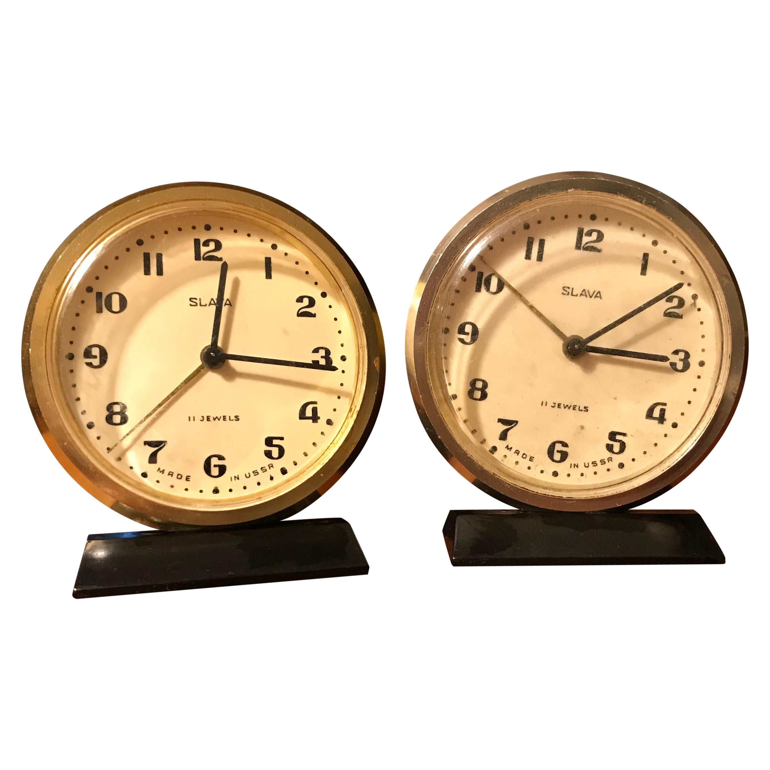 Alarm Clock Slava Vintage Mechanical Slava For Sale