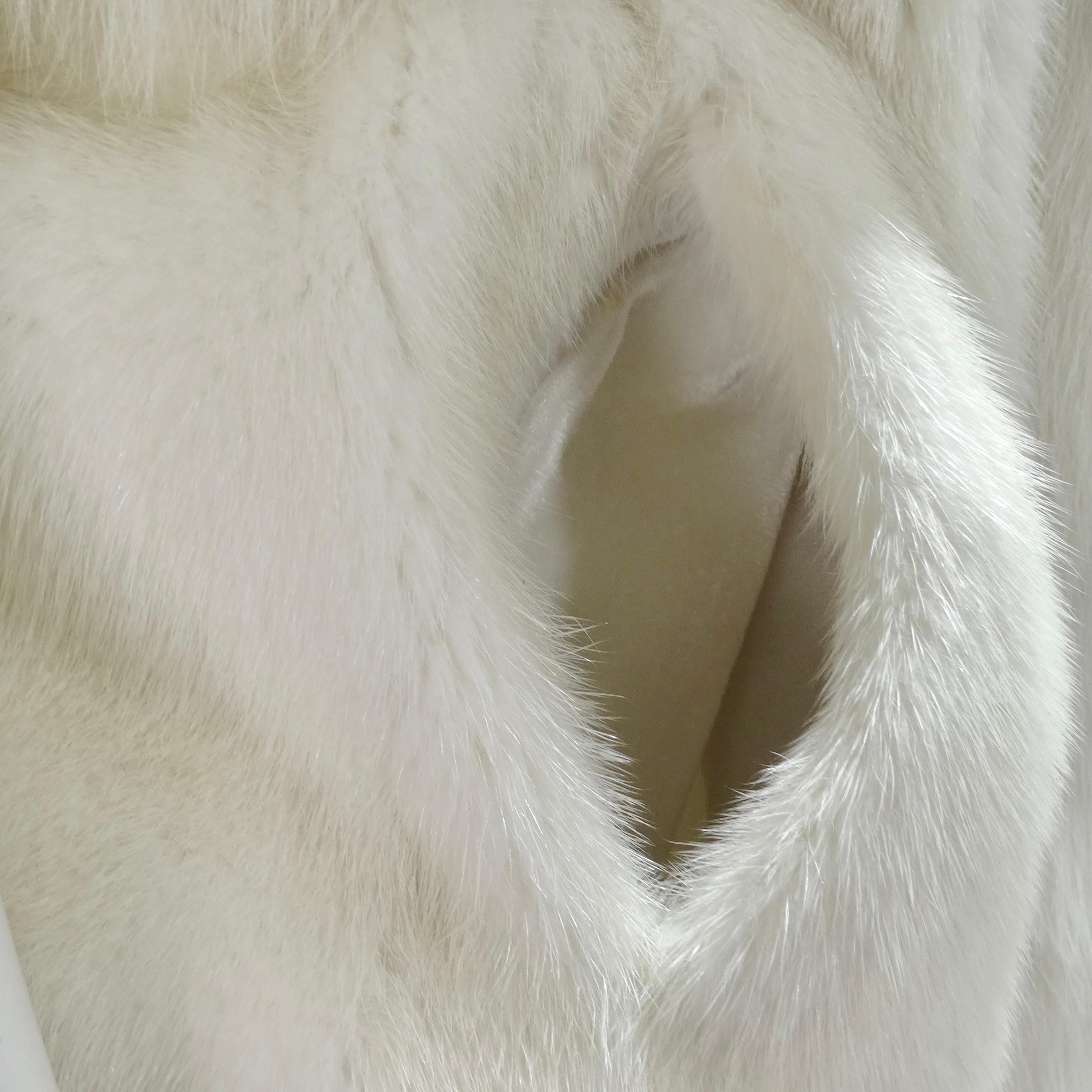 Women's or Men's Alaska Fur Gallery White Fur Vest For Sale