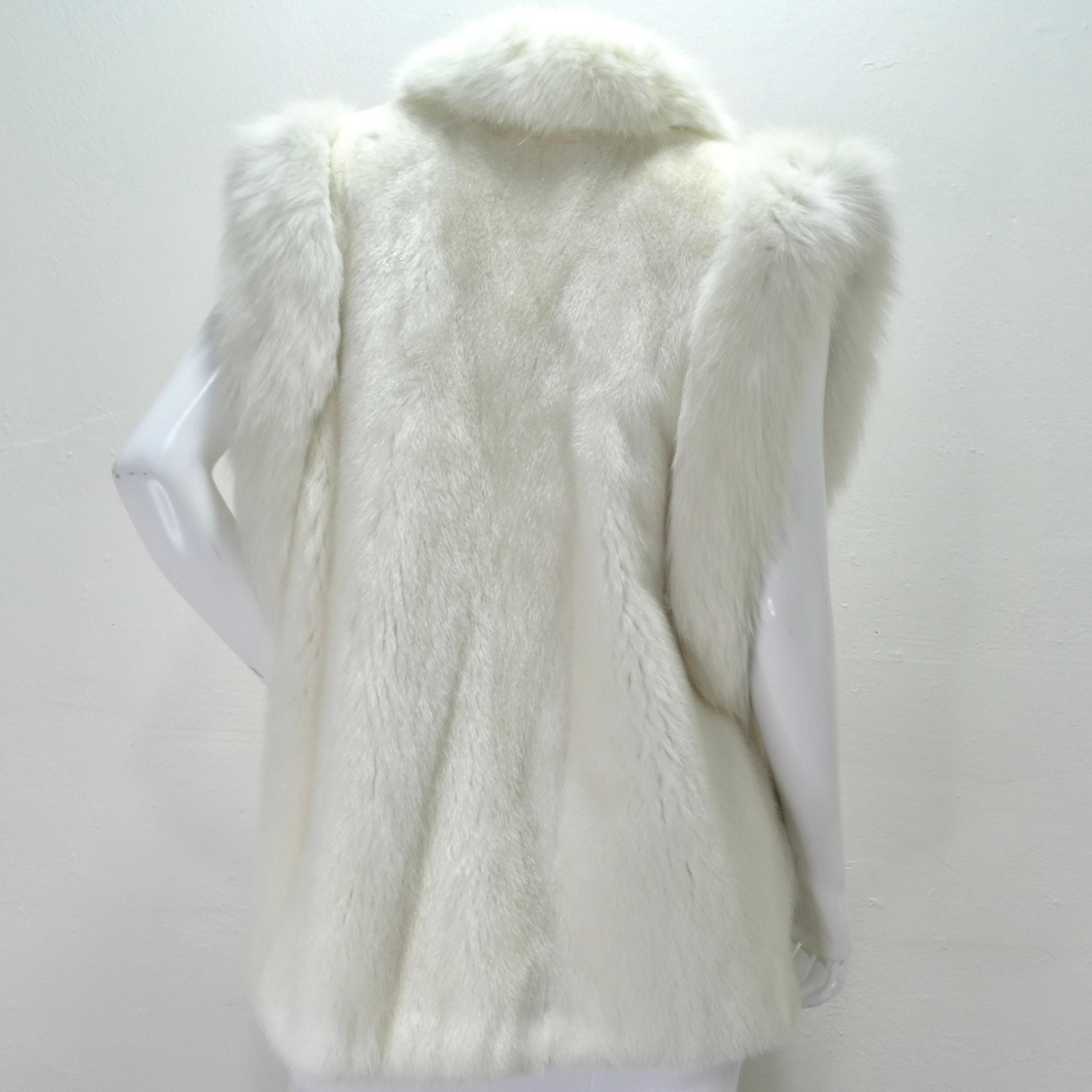 Alaska Fur Gallery White Fur Vest For Sale 1