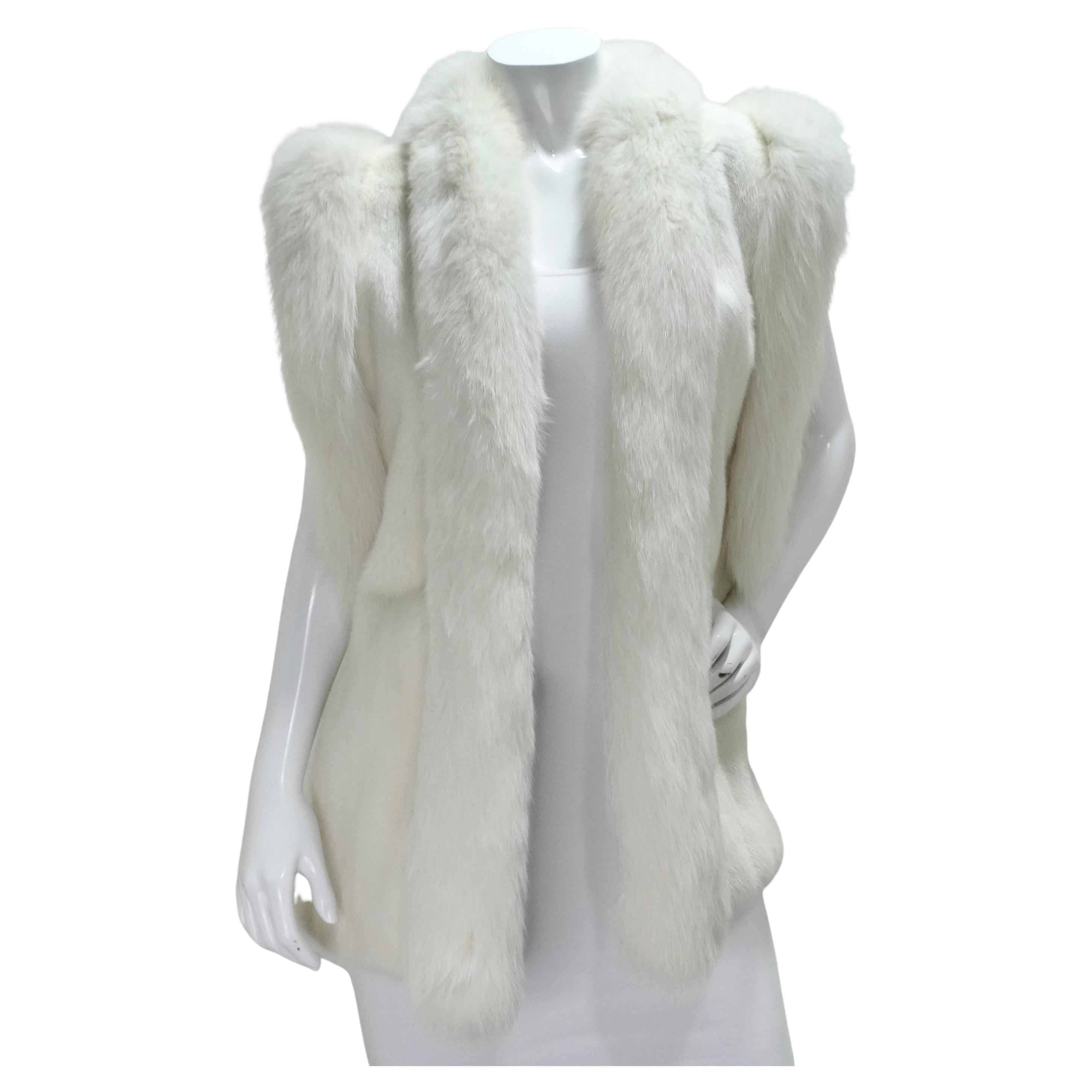 Alaska Fur Gallery White Fur Vest For Sale