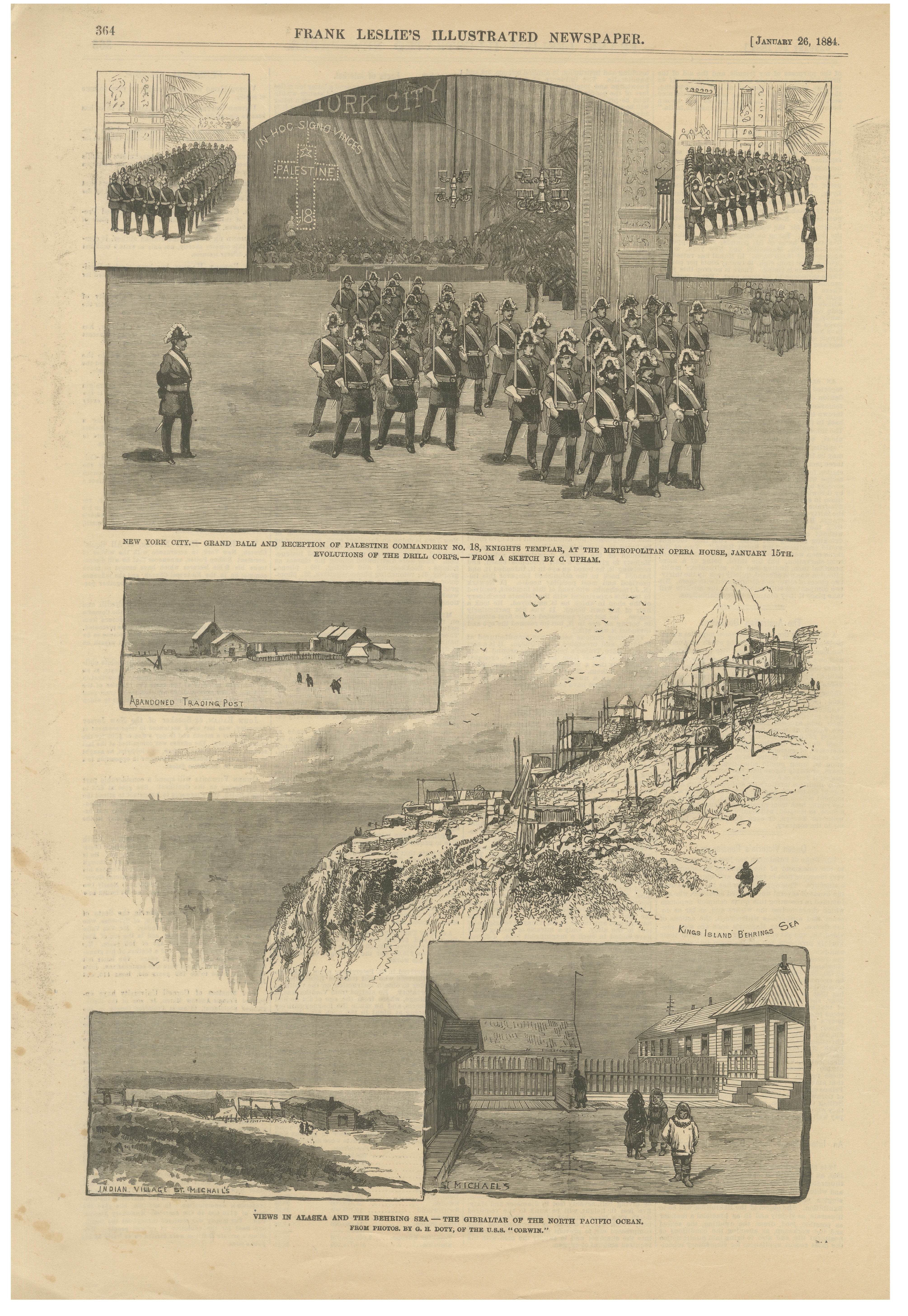 Alaska, King's Island & Palestine Commandery Knights Templar, 1884