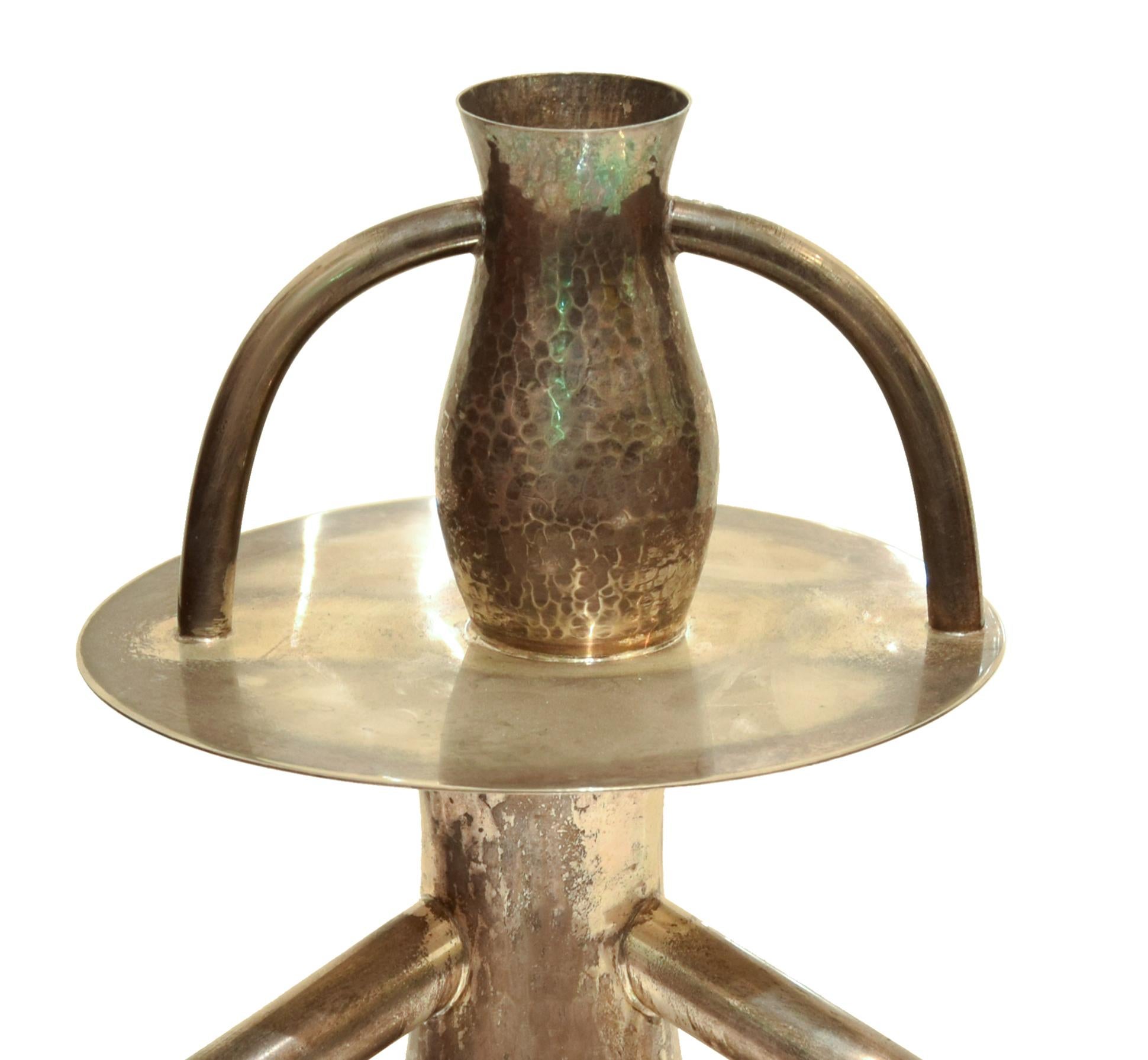 Italian Alaska Silver Candlestick, by Ettore Sottsass, 1981 For Sale