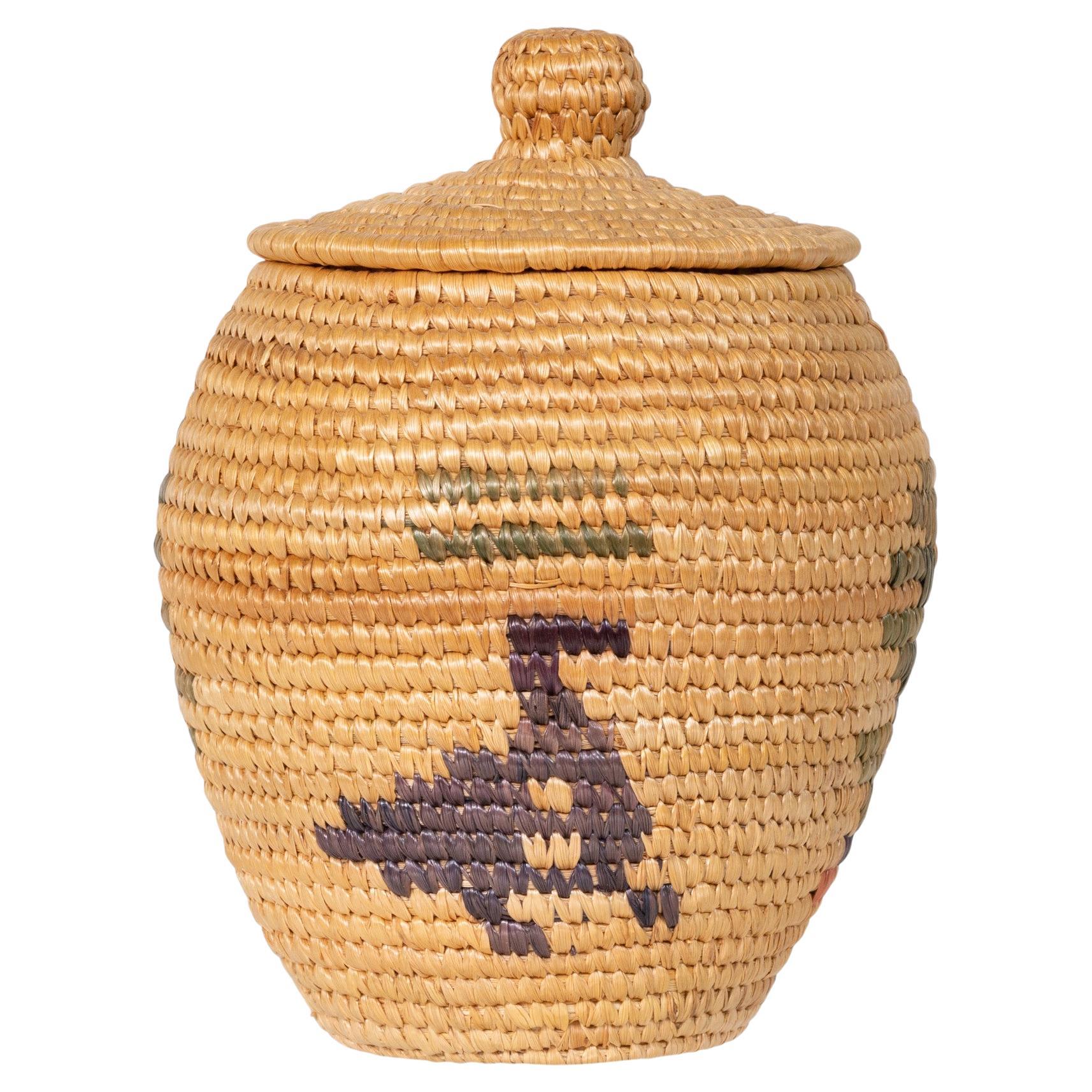 Alaskan Basketry Jar For Sale