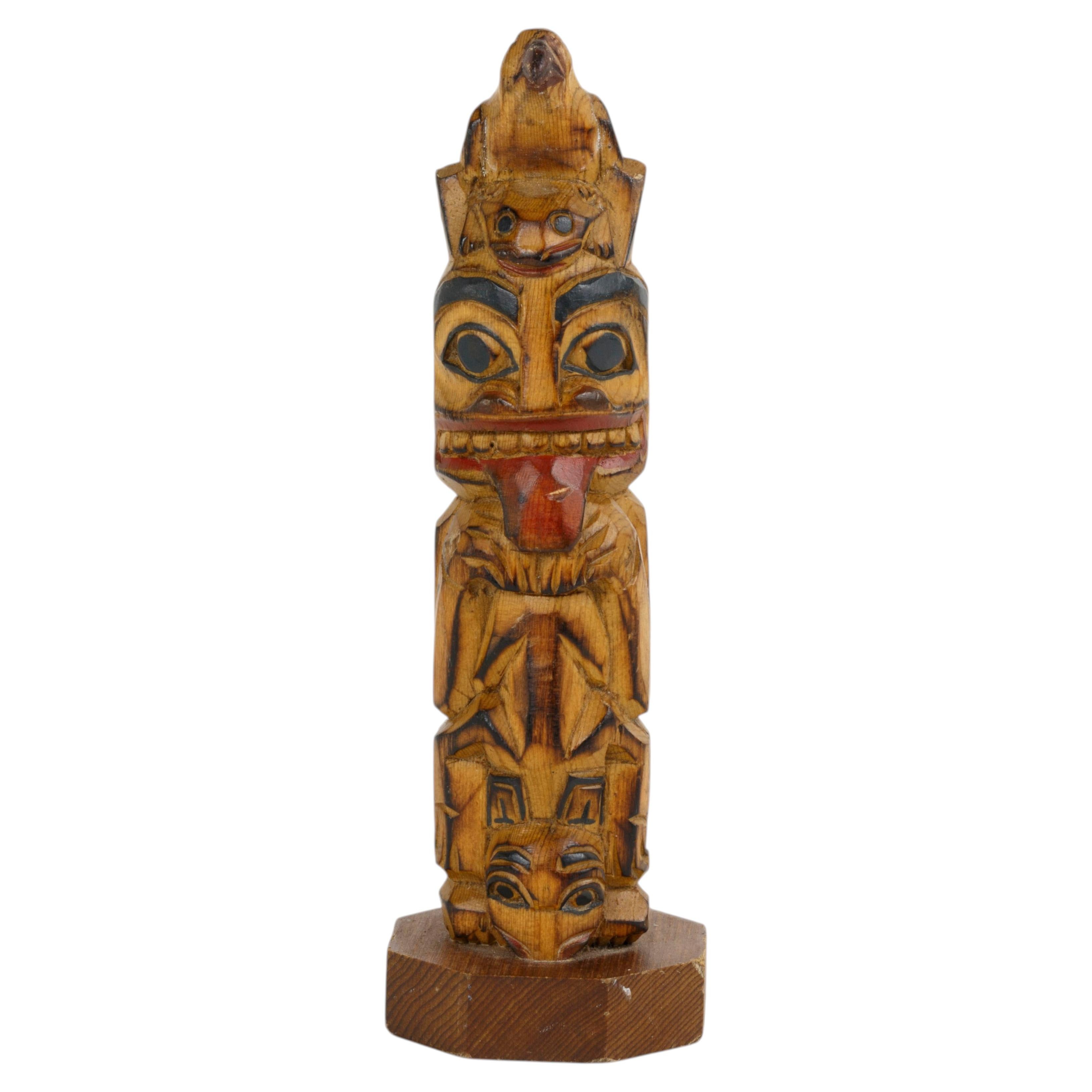 Alaskan Black Diamond Totem Pole Carving For Sale