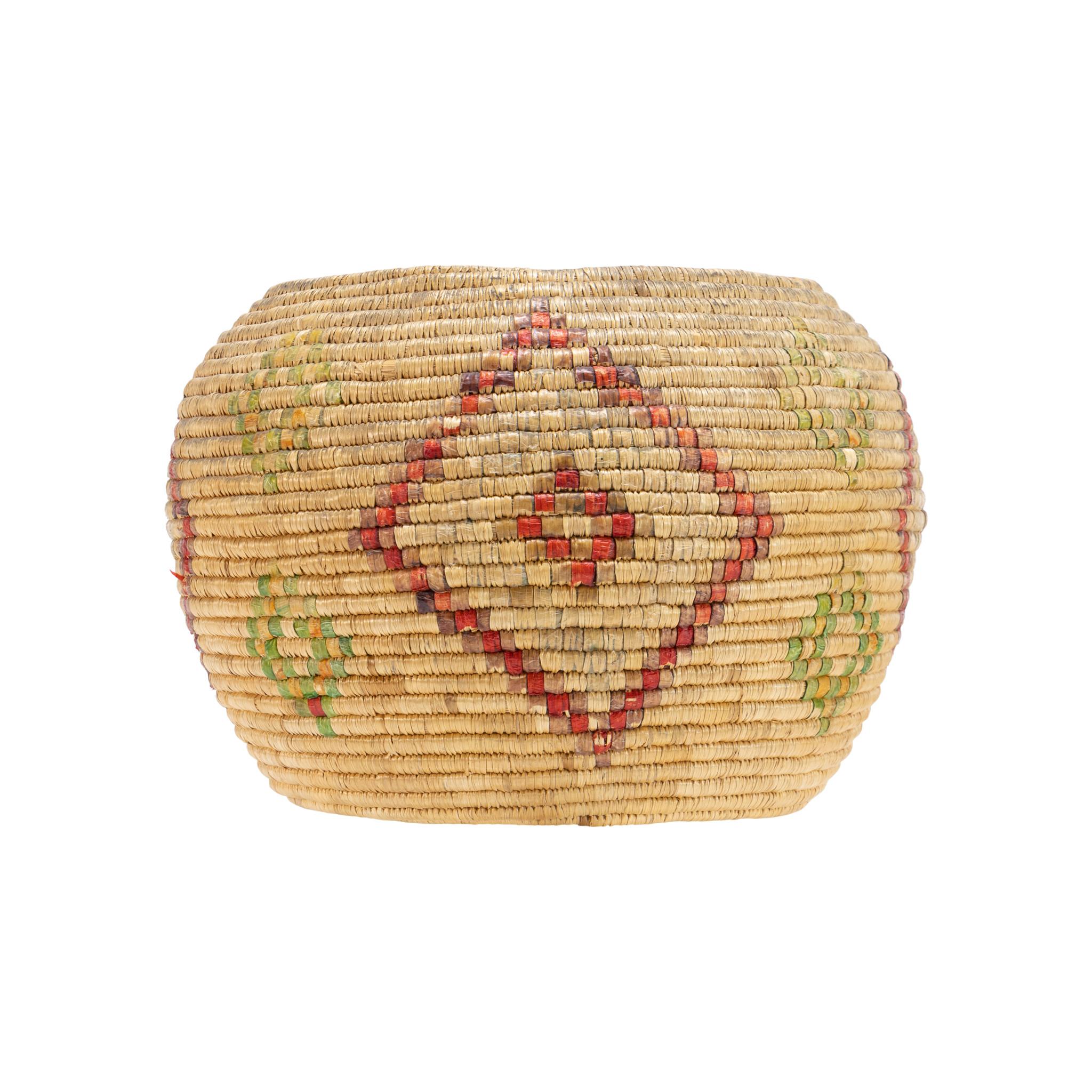 Native American Alaskan Eskimo Lidded Basket For Sale
