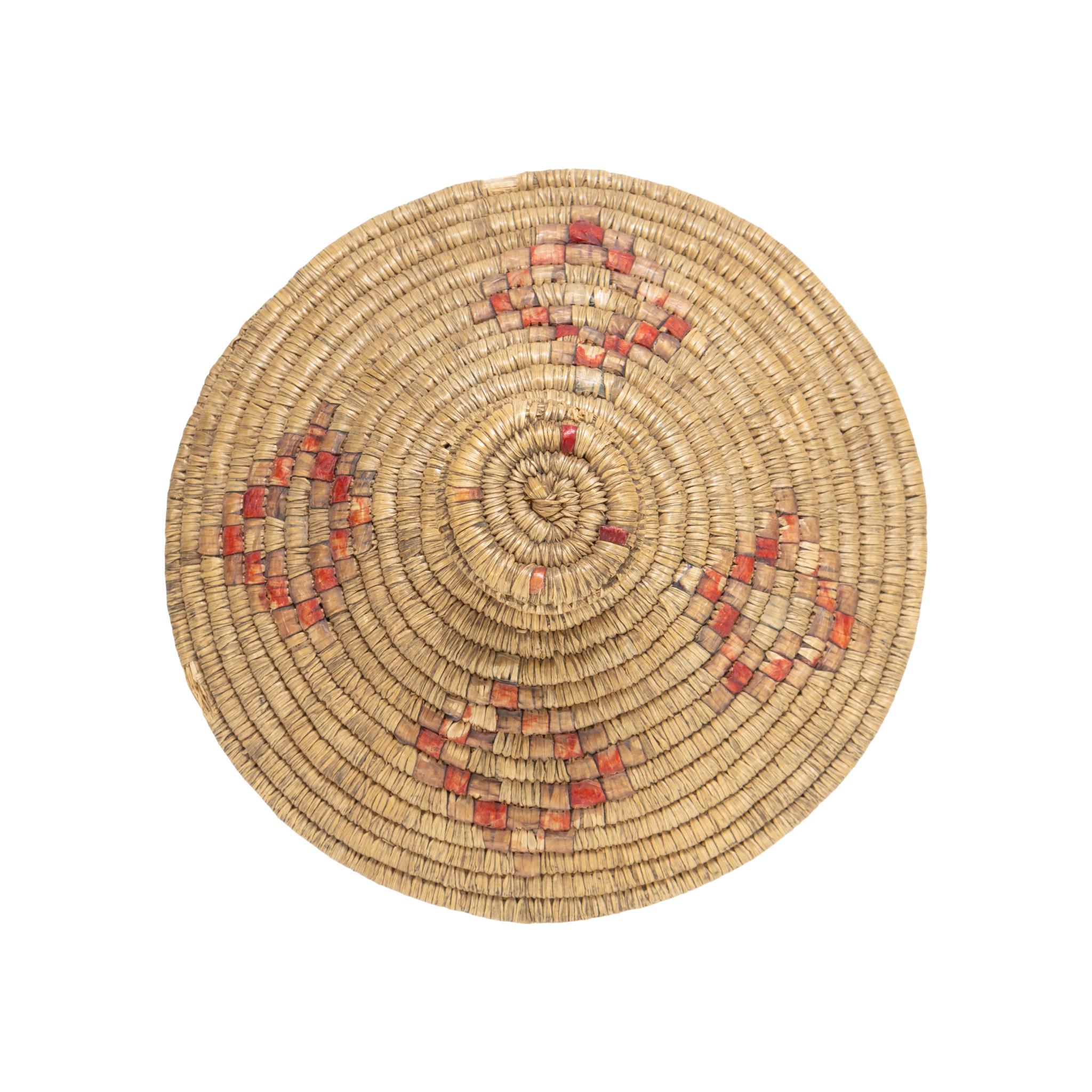 Hand-Woven Alaskan Eskimo Lidded Basket For Sale