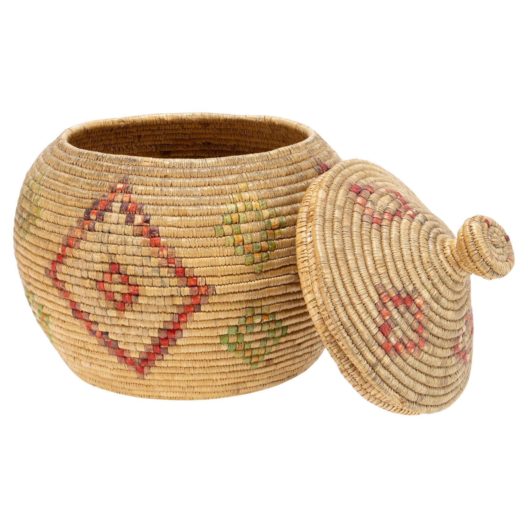 Alaskan Eskimo Lidded Basket