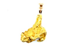 Alaskan Gold Nugget Pendant Necklace Large 20.7 Grams Pure 23-24K Gold