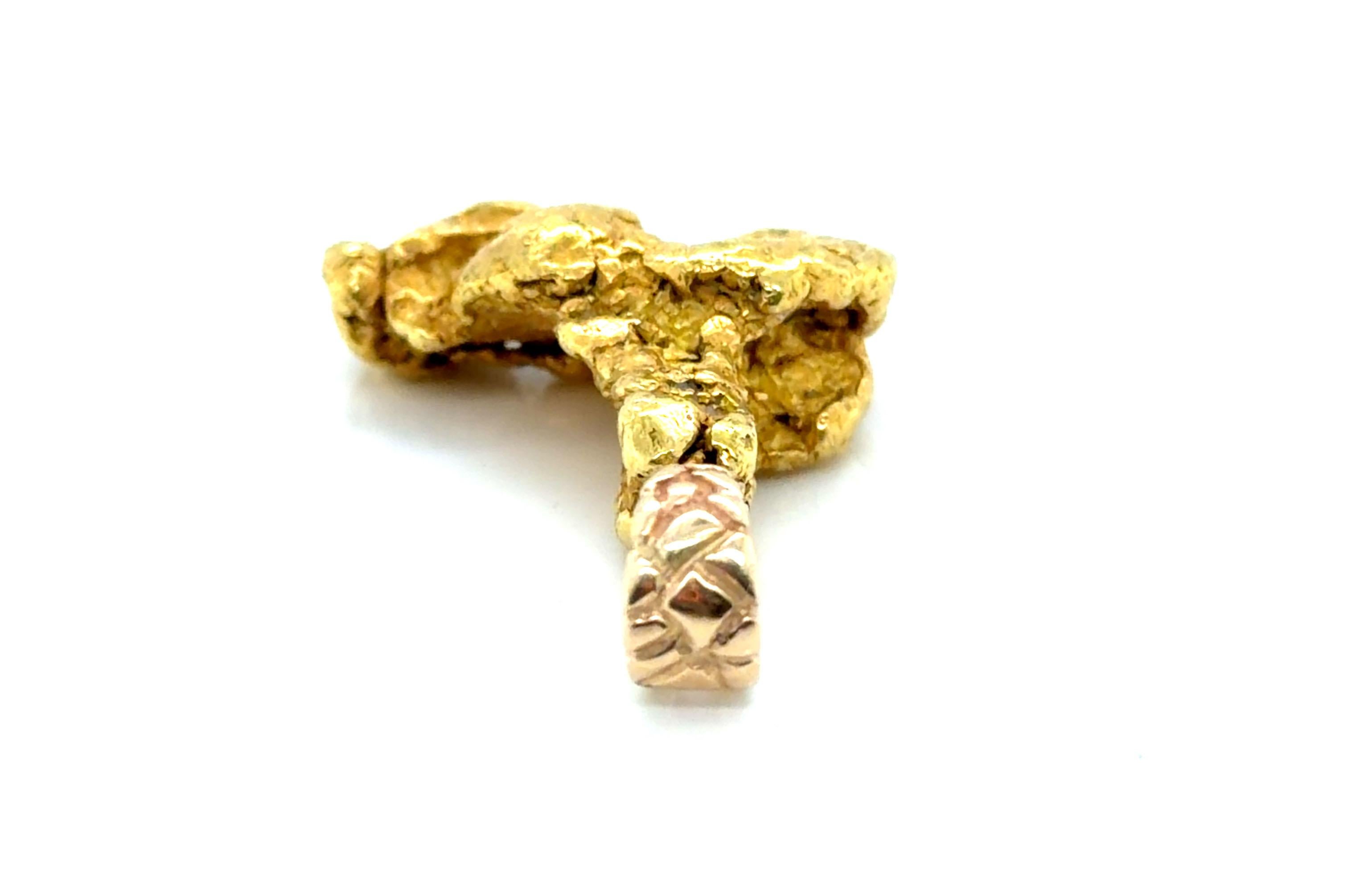 Alaskan Gold Nugget Pendant Necklace Large 20.7 Grams Pure 23-24K Gold Excellent état - En vente à Dearborn, MI