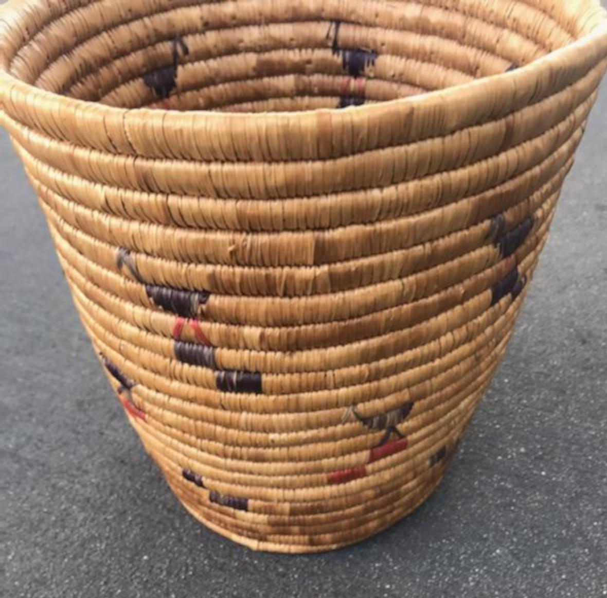 Hand-Woven Alaskan Indian Pictorial Basket For Sale
