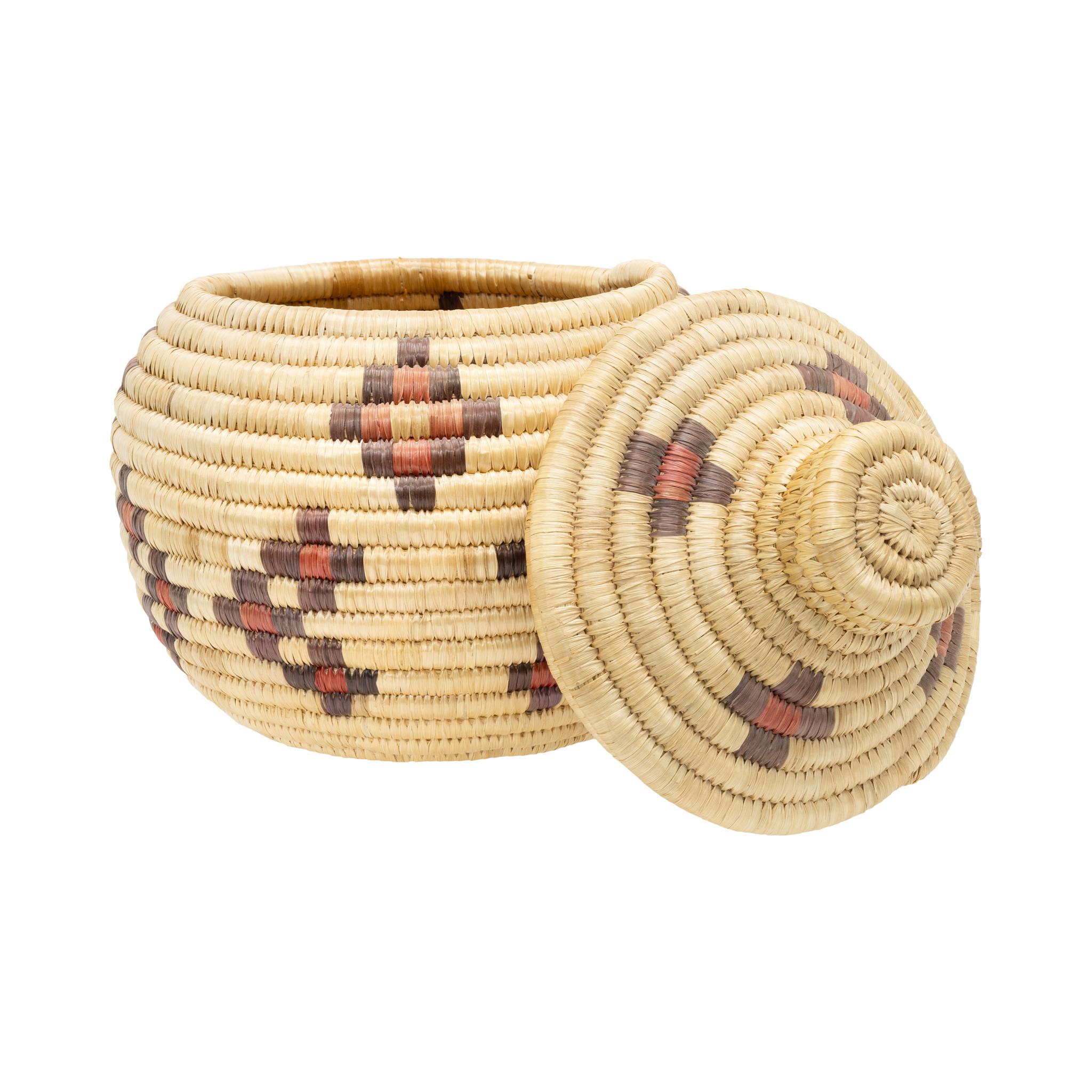 Native American Alaskan Lidded Basket For Sale