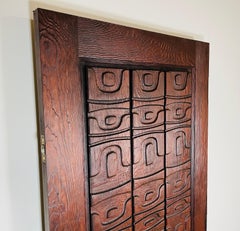 Alaskan Studio Carved Redwood Outer Door In The Manner Of Ackerman-Panelcarve