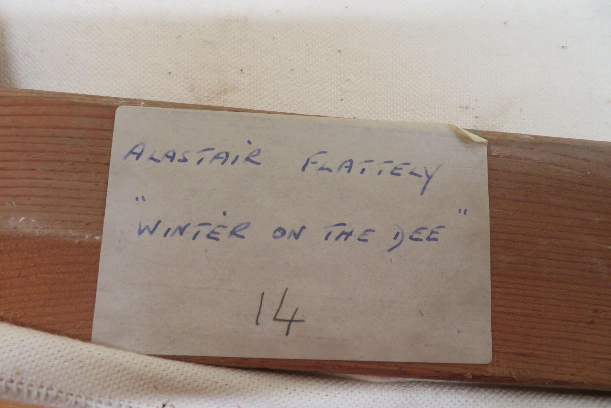 Peinture à l'huile impressionniste écossaise originale WINTER ON THE RIVER DEE PERTHSHIRE en vente 1