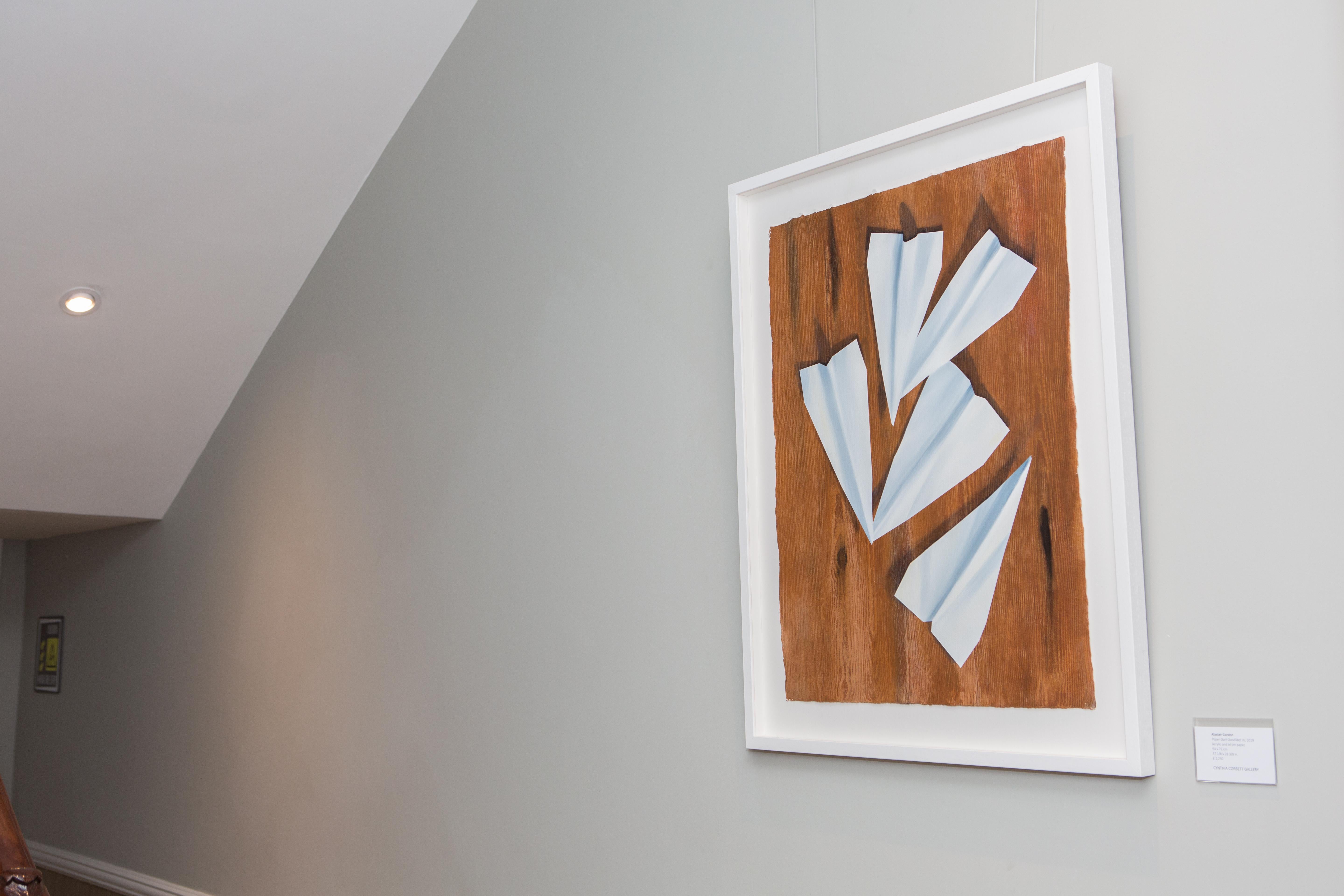 Dardo de papel Quodlibet IV, 2019, Acrílico y óleo sobre papel. Enmarcado. - Painting Contemporáneo de Alastair Gordon