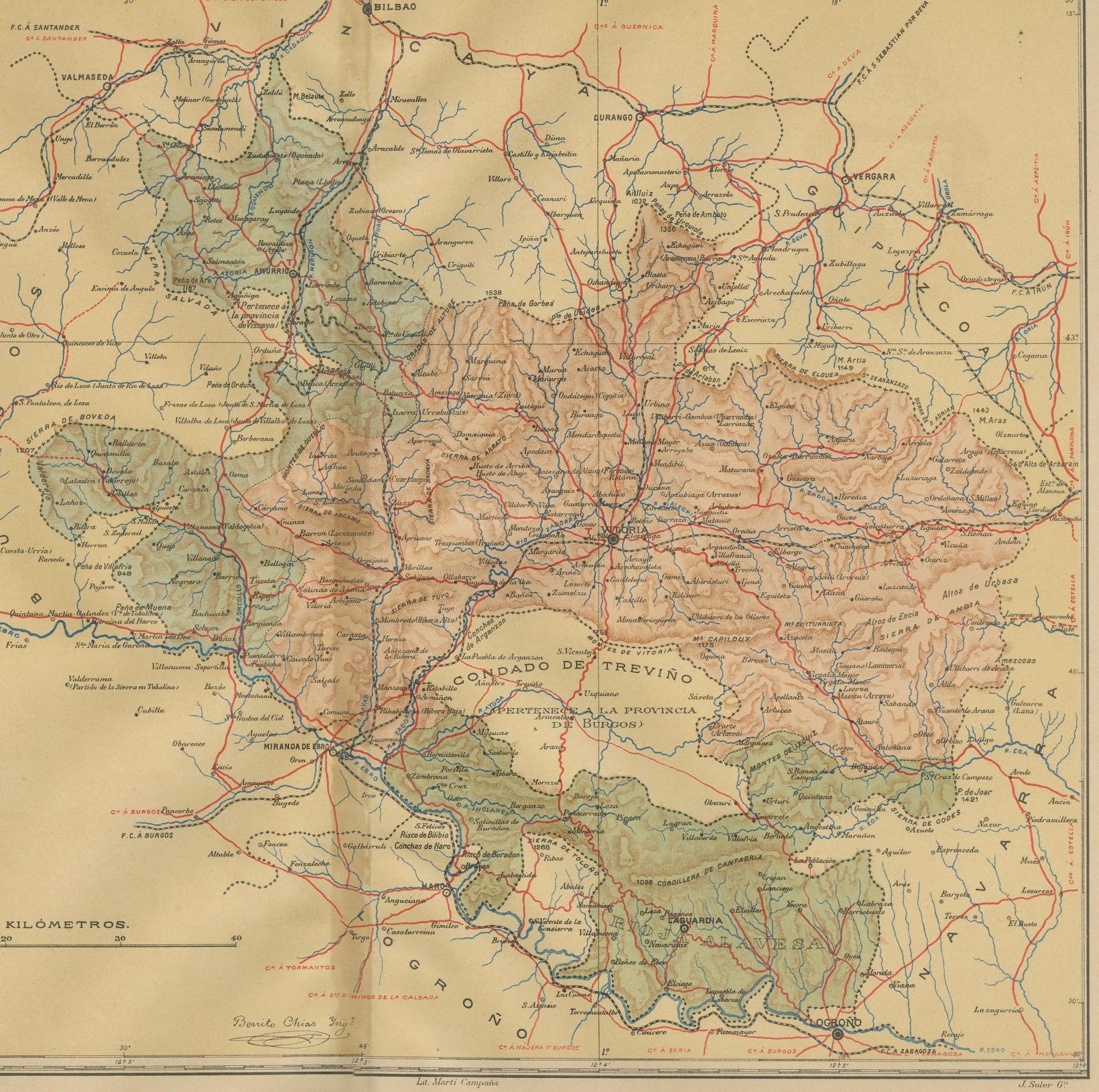Álava in Nordspanien: The Geography of Basque Heritage and Terrain, 1902 im Zustand „Gut“ im Angebot in Langweer, NL