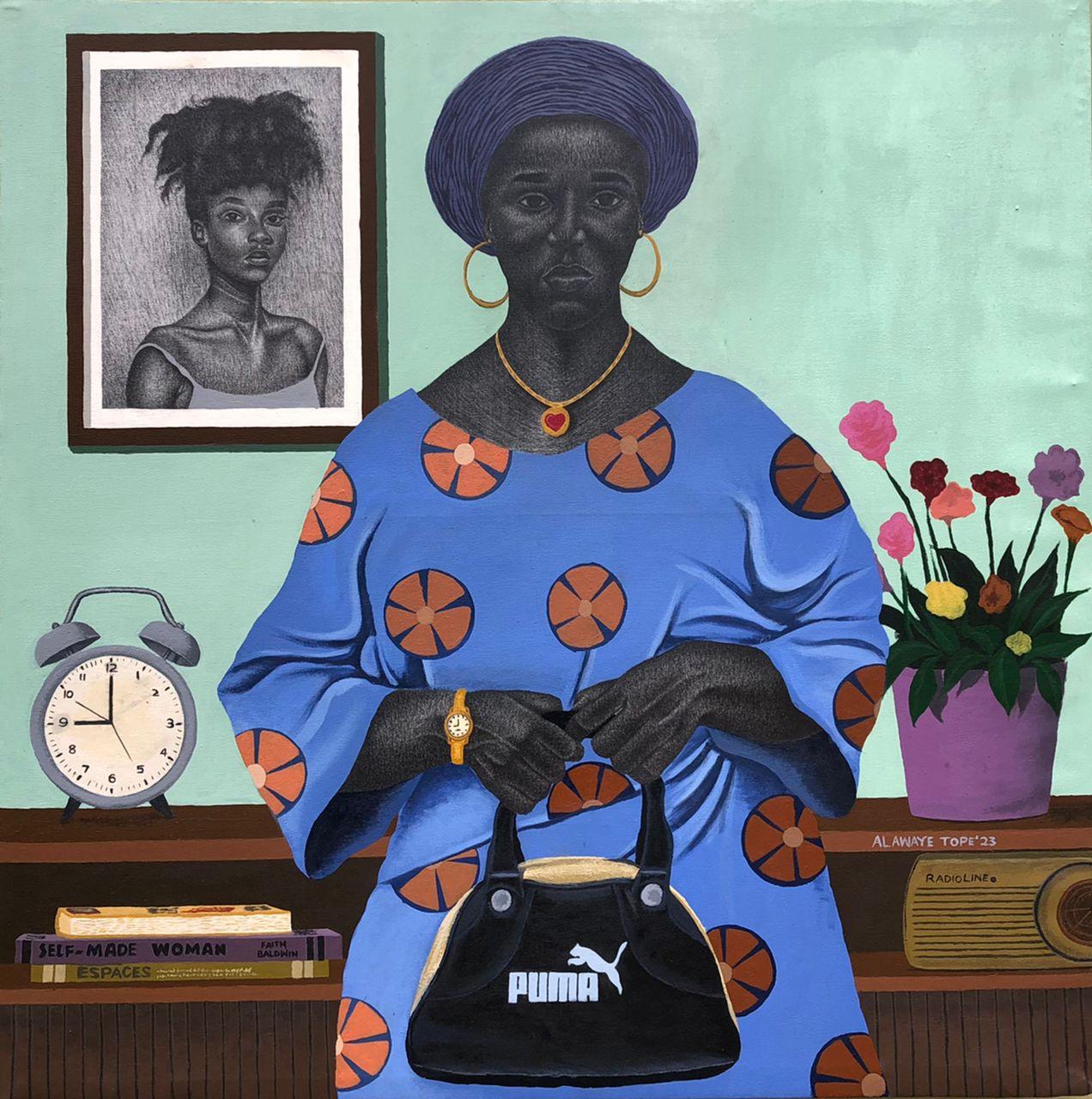 Alawaye Tope Portrait Painting - BÍMPÉ  "Self-Made VI"