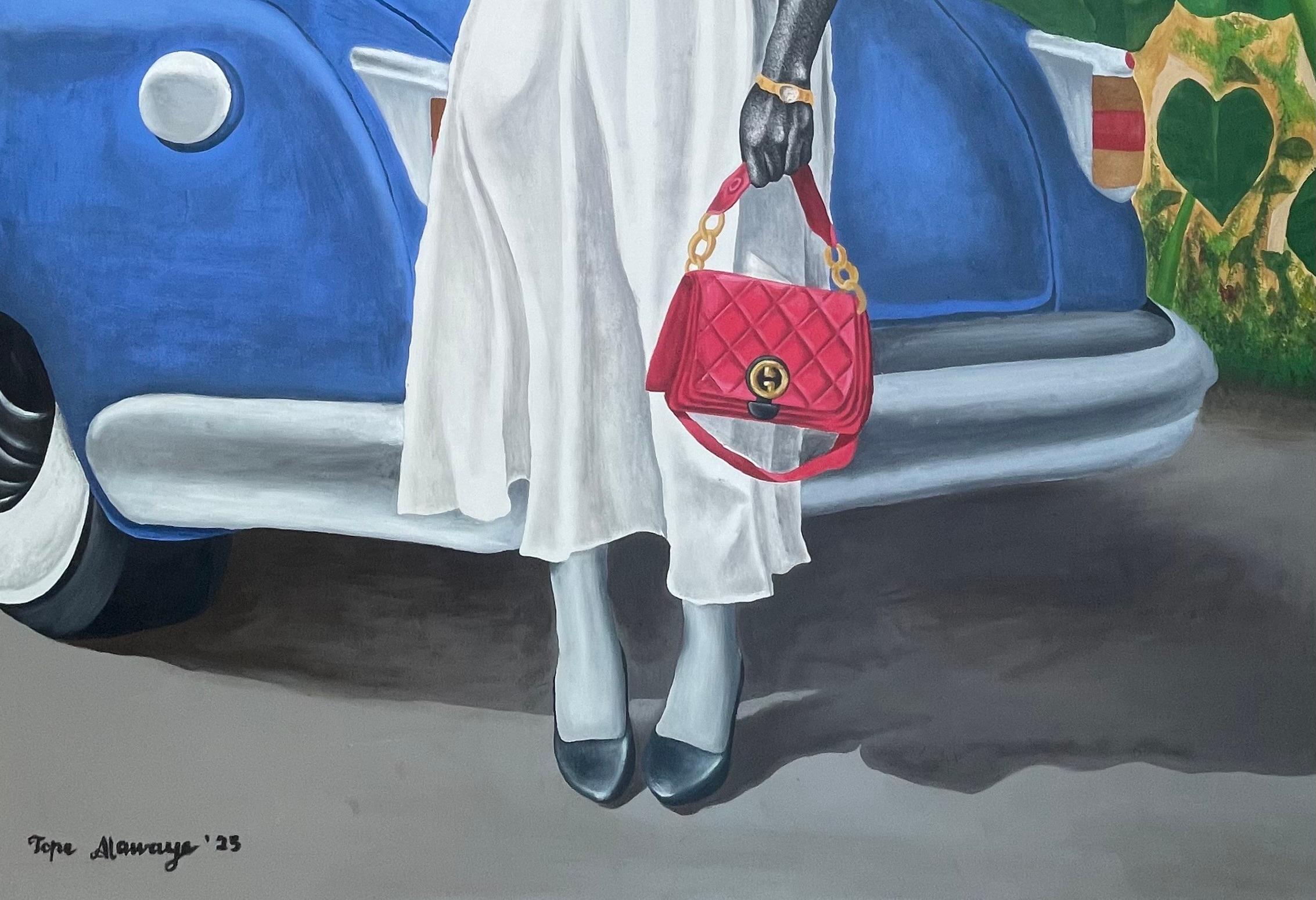 Femme (Donna) - 21° secolo, Contemporaneo, Figurativo, Ritratto, Moderno, Donna - Portrait Painting Grigio di Alawaye Tope