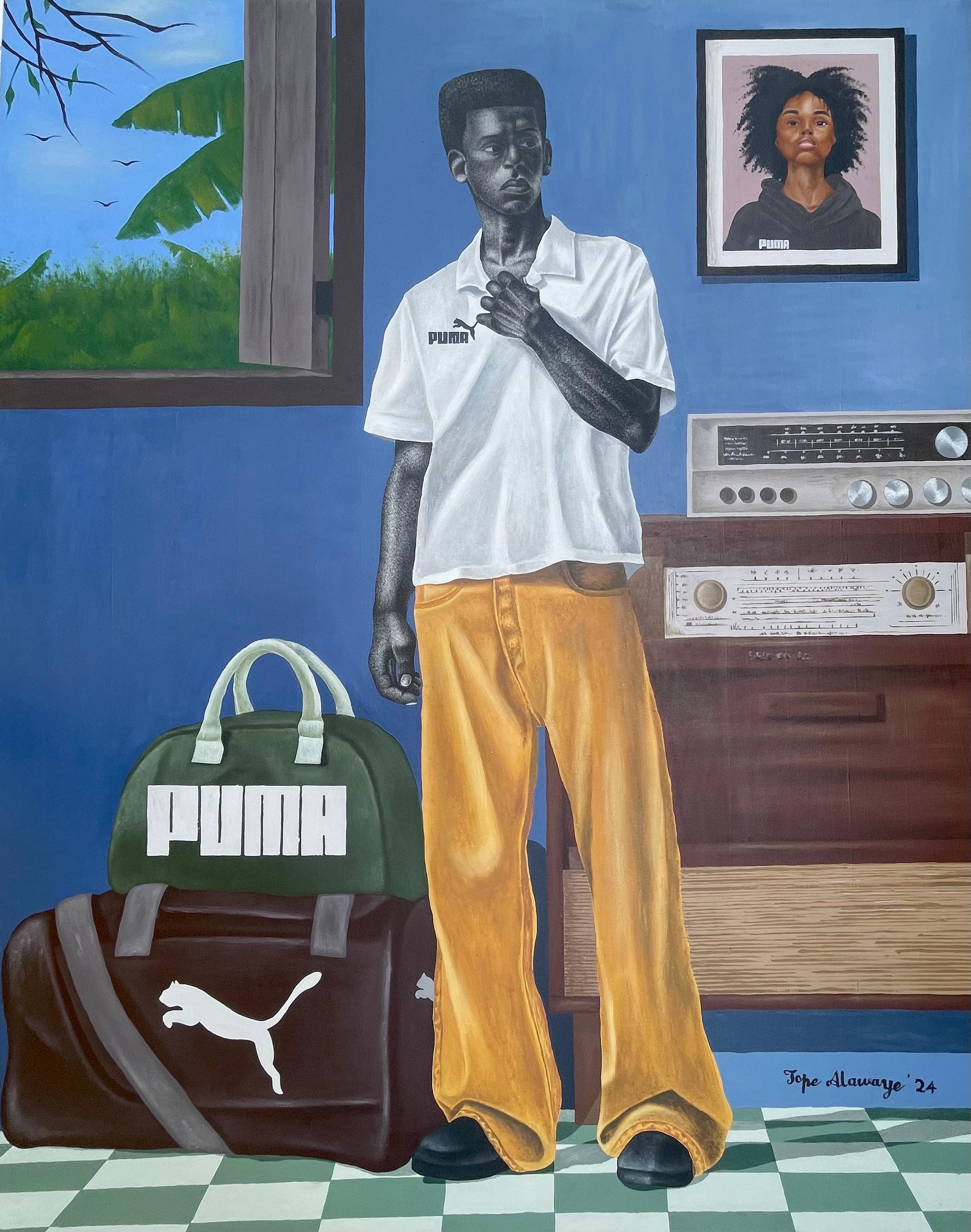 La Voyageur (Viajero 1) - Siglo XXI, Contemporáneo, Figurativo, Moderno, Hombre - Painting de Alawaye Tope