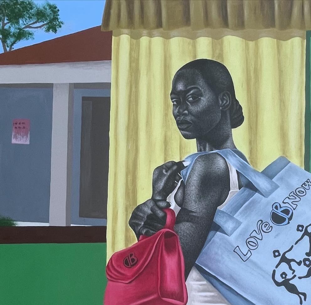 La Voyageur (Traveller 2) -21st Century, Contemporary, Figurative, Modern, Women - Painting by Alawaye Tope