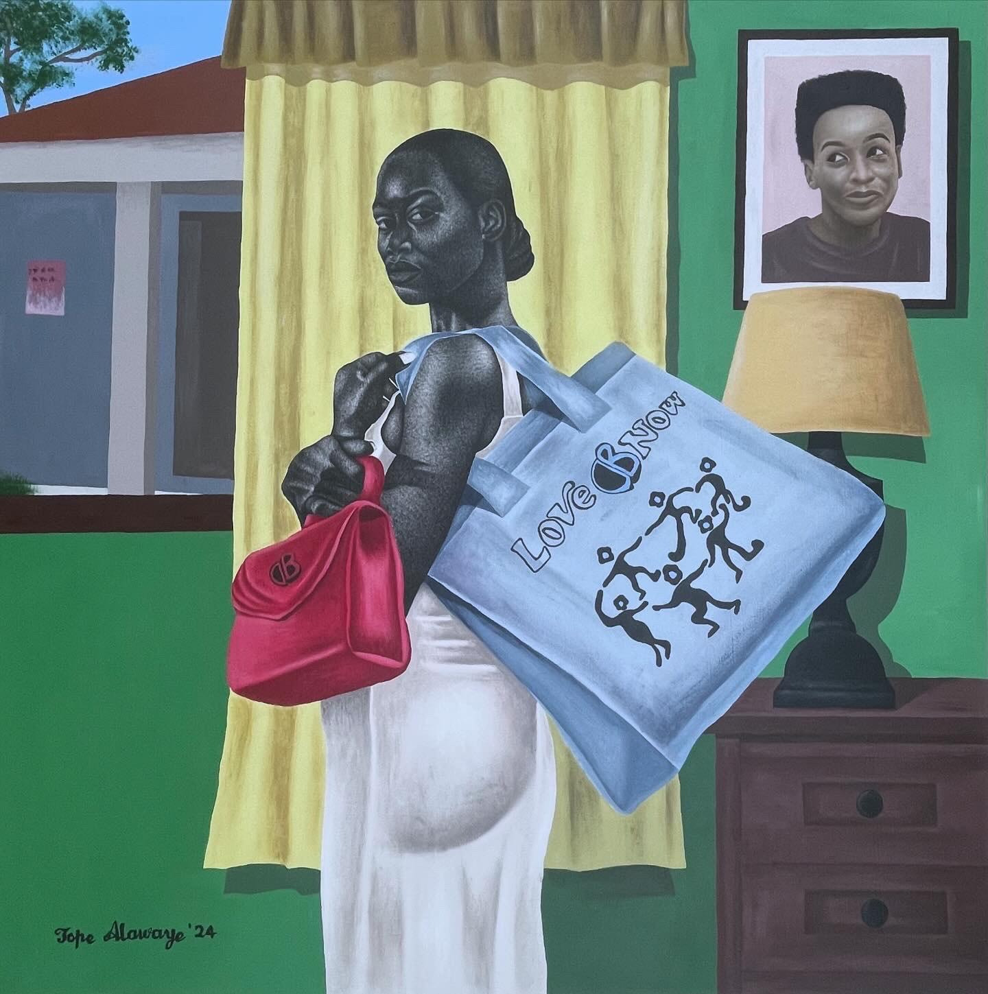 Alawaye Tope Portrait Painting - La Voyageur (Traveller 2) -21st Century, Contemporary, Figurative, Modern, Women