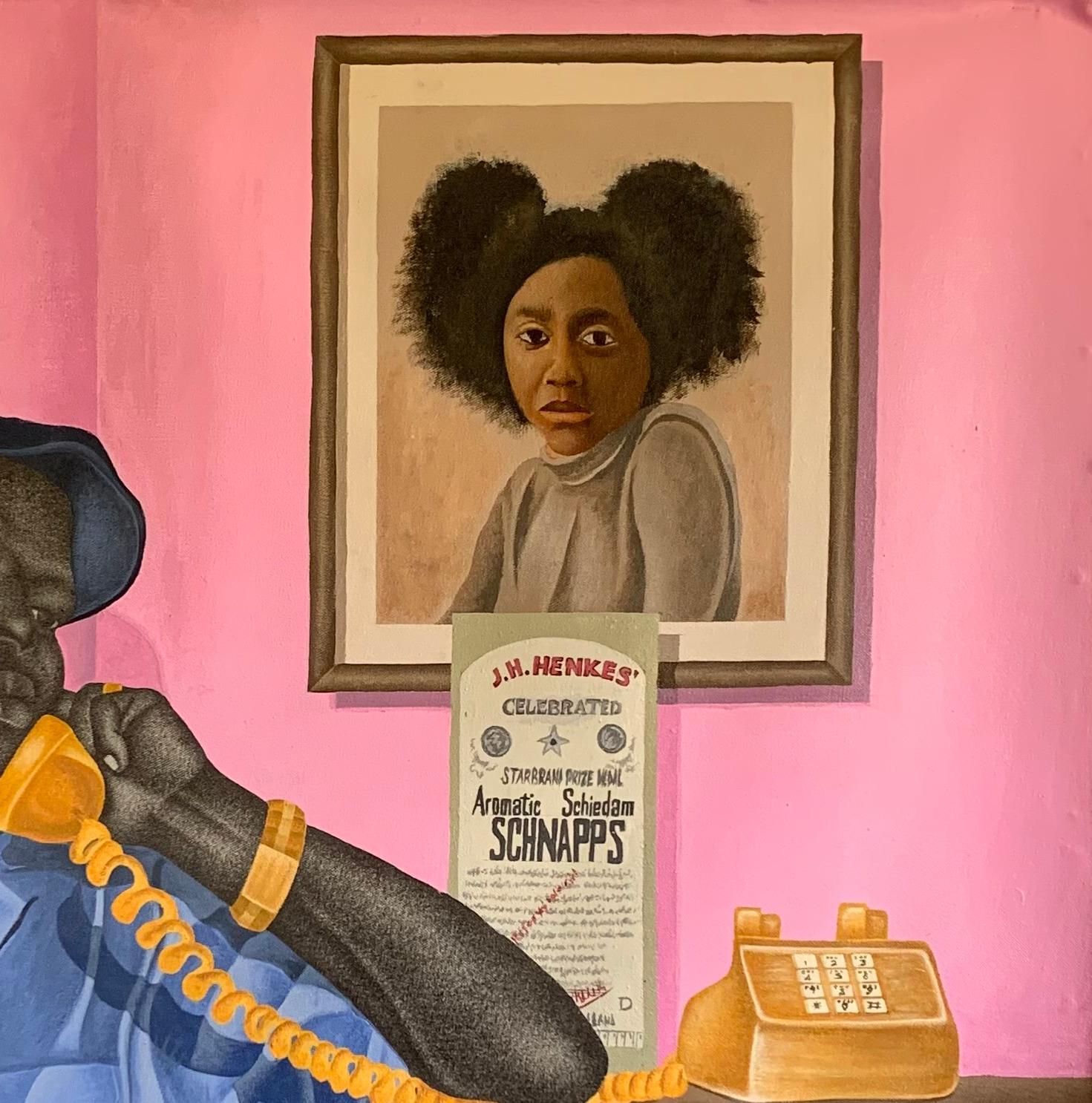 Anhelo -Siglo XXI, Contemporáneo, Retrato Figurativo, Moderno, Hombres, Moda - Portrait Painting Marrón de Alawaye Tope