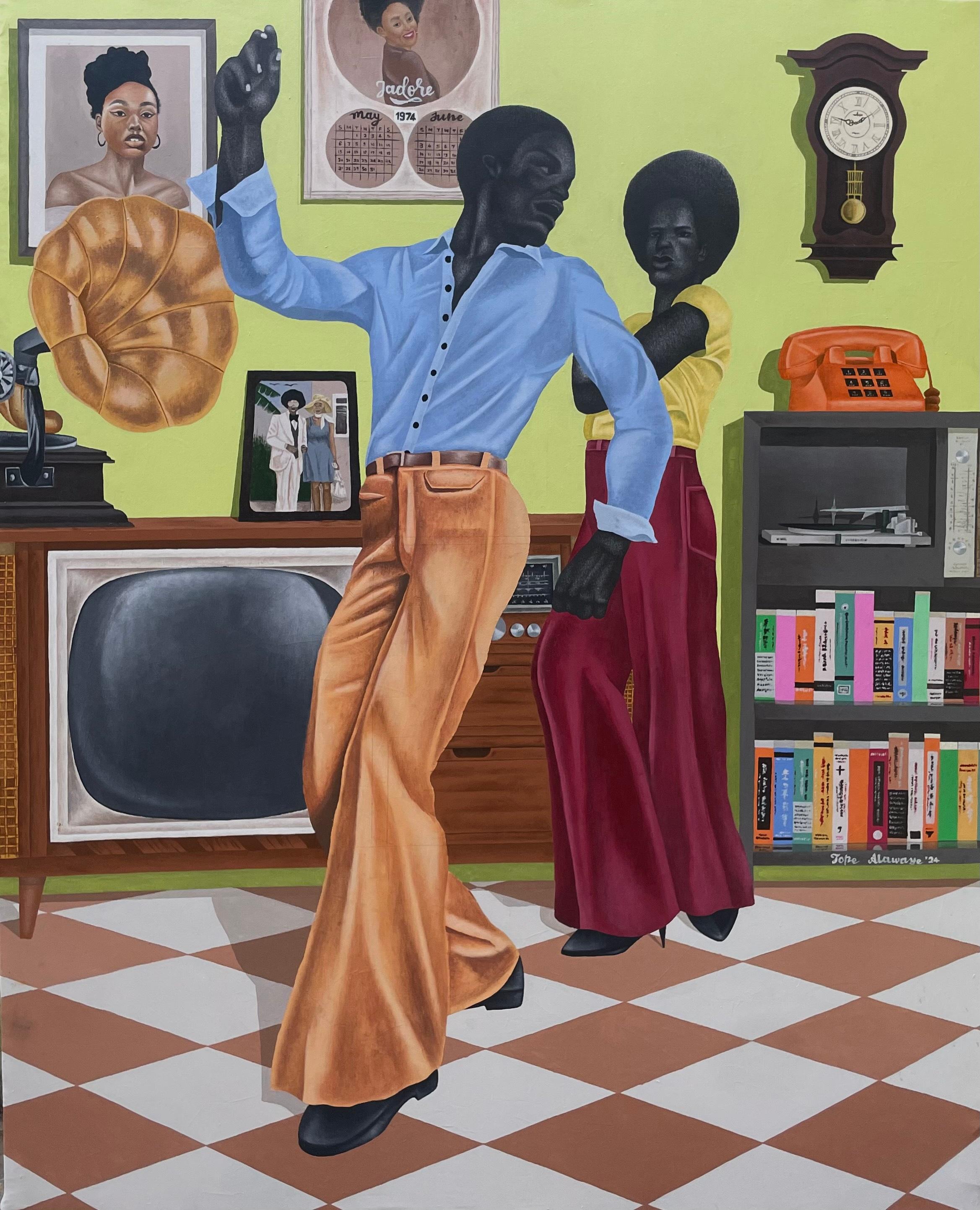 Portrait Painting di Alawaye Tope - Com'è l'amore nero 3 - XXI secolo, Contemporaneo, Figurativo, Moderno