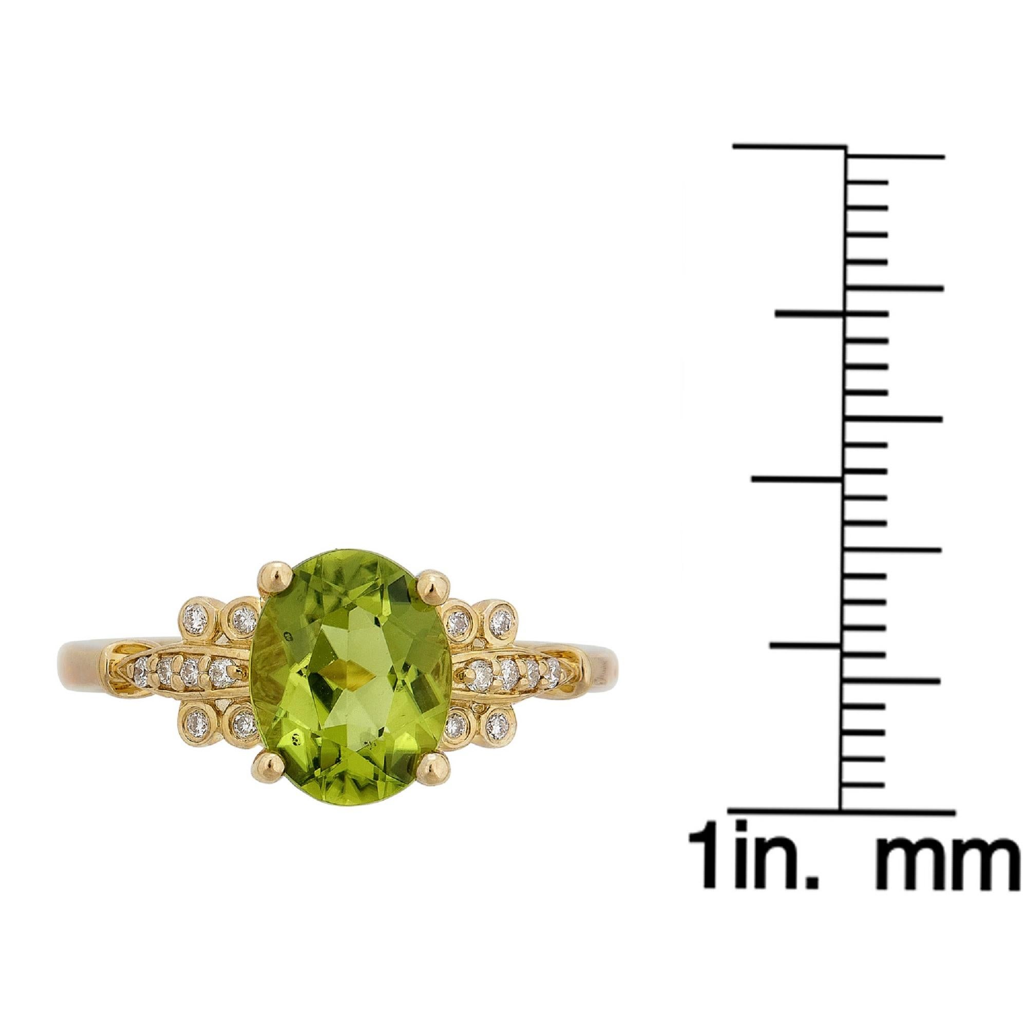 Alayah 10K Yellow Gold Oval-Cut Peridot Ring In New Condition For Sale In New York, NY
